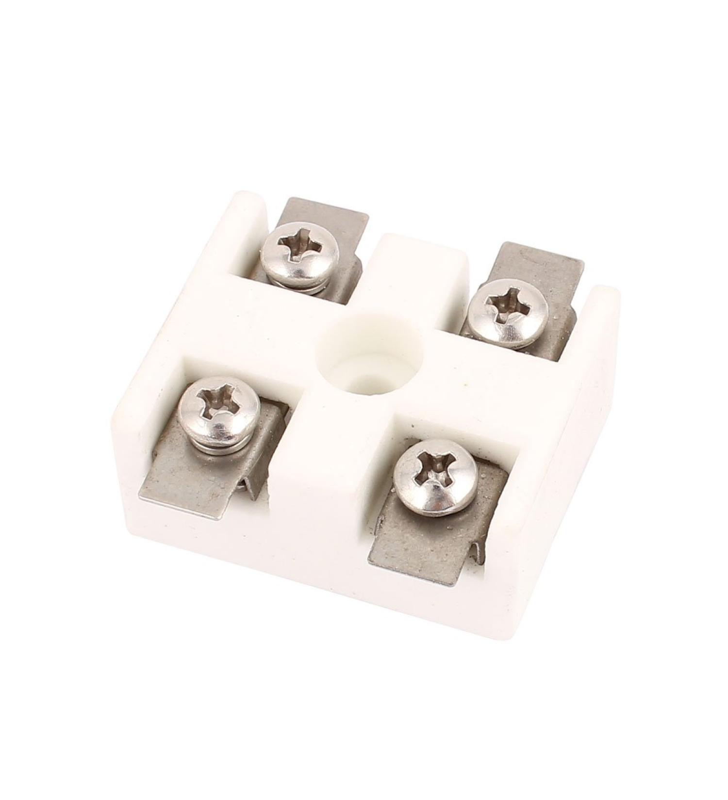 uxcell Ceramics Terminal Blocks High Temp Porcelain Ceramic Connectors 2 Way for Electrical Wire Cable 30A