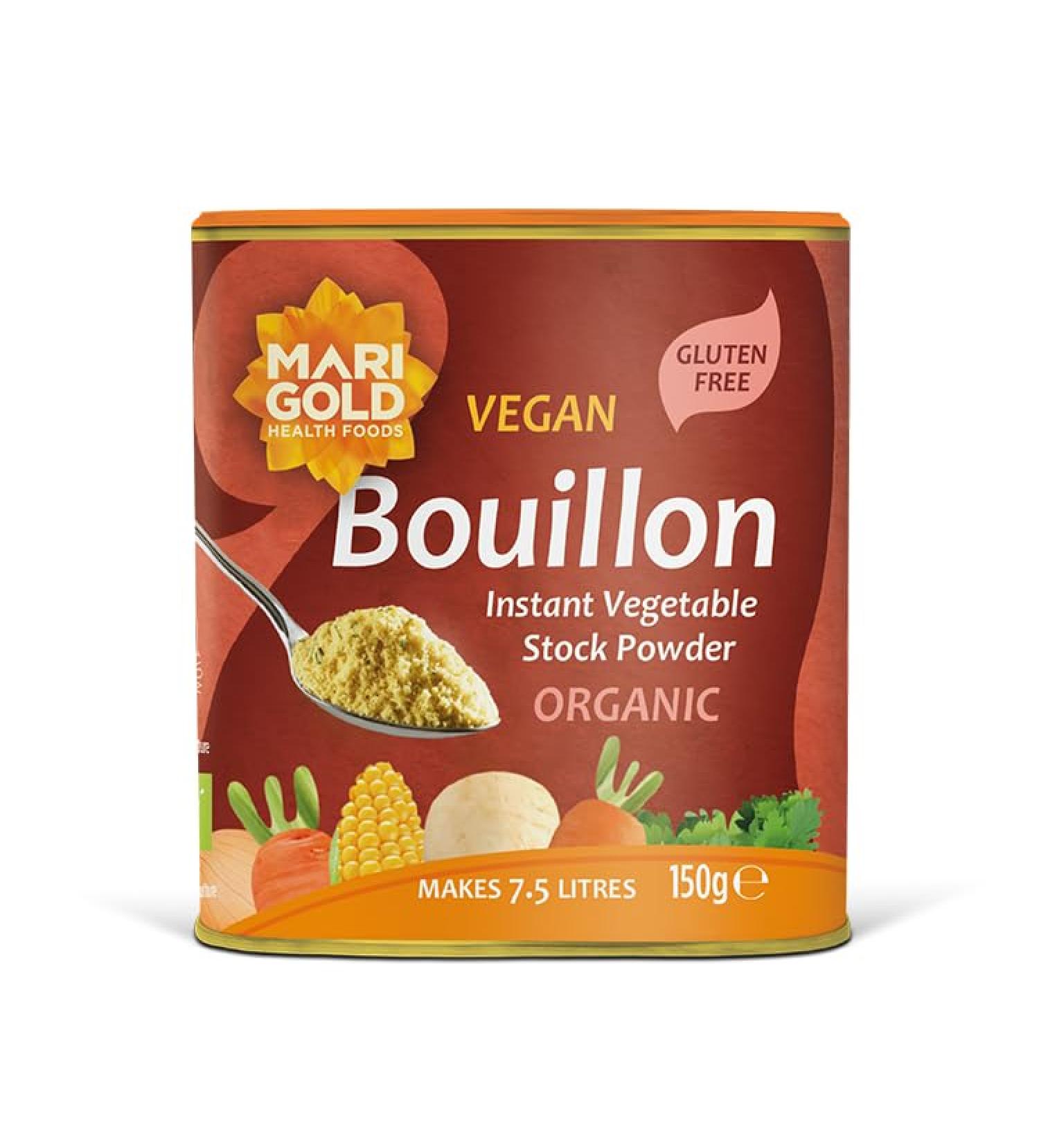 Marigold Health Foods Organic Vegetable Bouillon Powder - Vegan& Gluten Free - Makes 7.5 litres - 150g (Pack of 3)