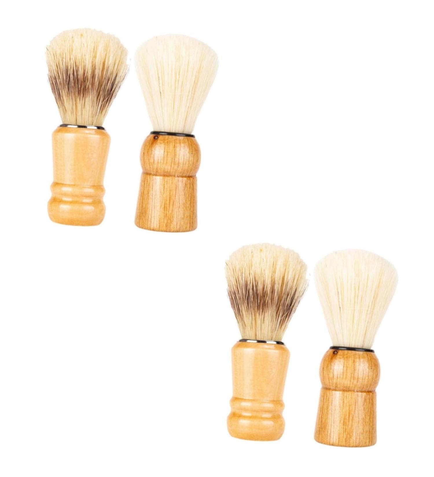 Minkissy 4-Piece Beard Brush Set | International Shipping - Solid Wood & Nylon Hairdresser Shaving Accessories - Buy Online on GoSupps.com