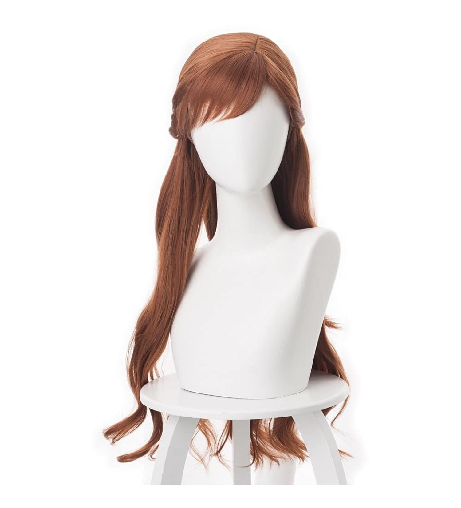 Princess Anna Cosplay Wig - Olaf's Adventure Brown Braid 70cm Synthetic Hair + Wig Cap - Buy Online on GoSupps.com