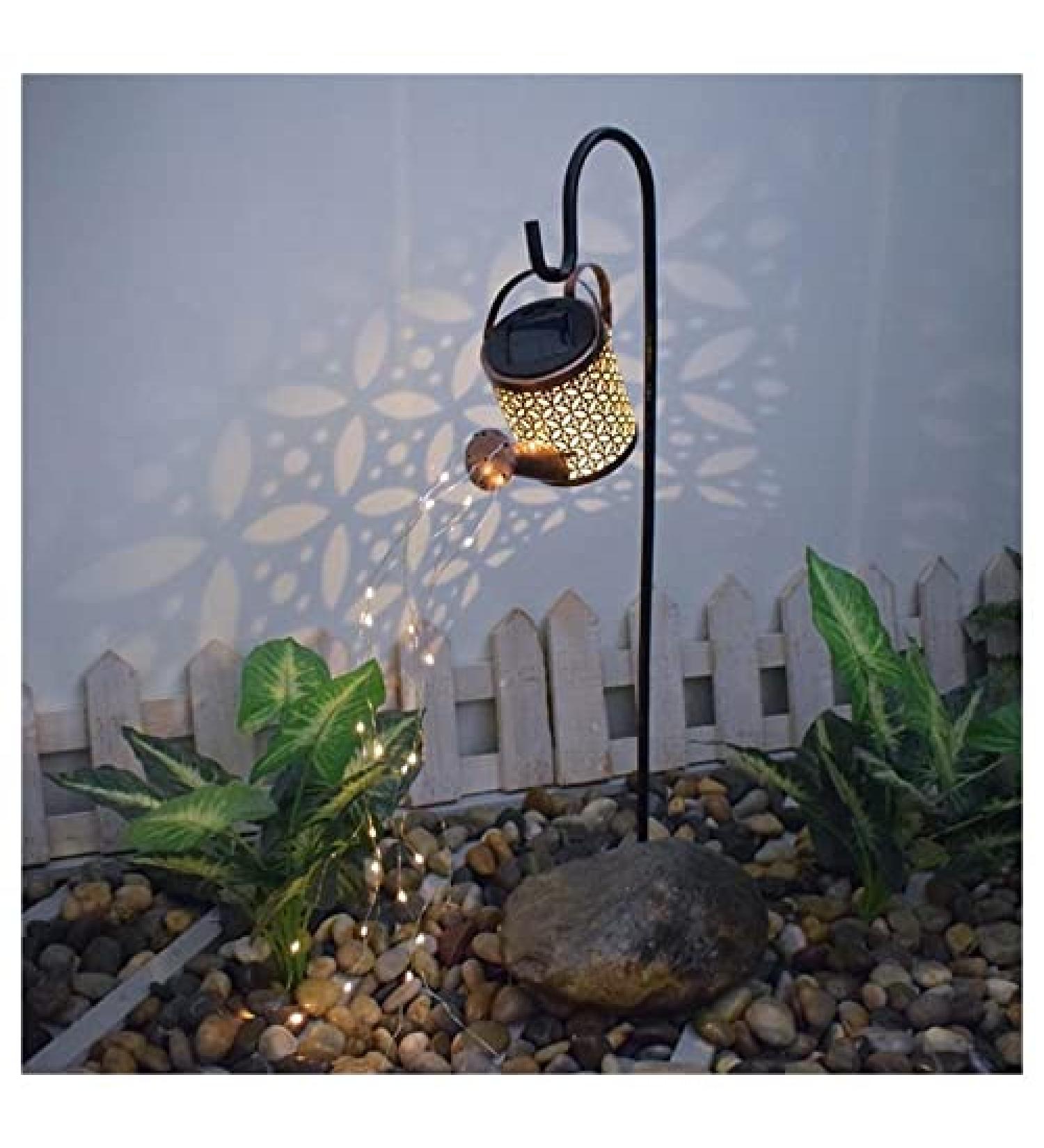 Outdoor Solar Watering Can Lamp Garden Art Light Hollow Iron String Lights Ground Plug Lawn Lamps Garden Yard Landscape Lighting (Color : A) (A) - Buy Online on GoSupps.com