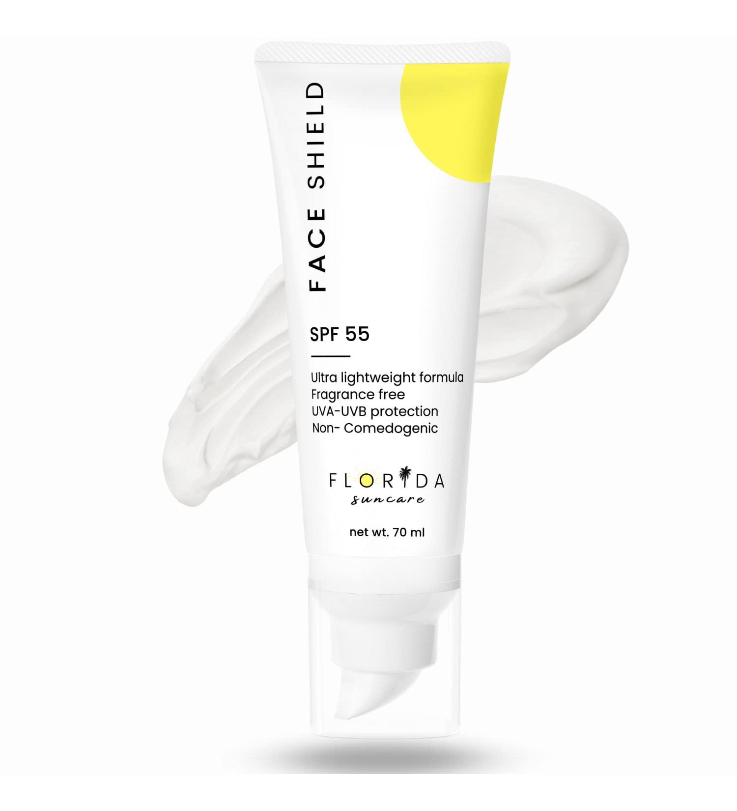 Florida Suncare Face Shield SPF 55 - Reef Friendly Sunscreen for Face - Lightweight Broad Spectrum Facial Sunscreen - 2.47 oz (Pack of...) - Buy Online on GoSupps.com