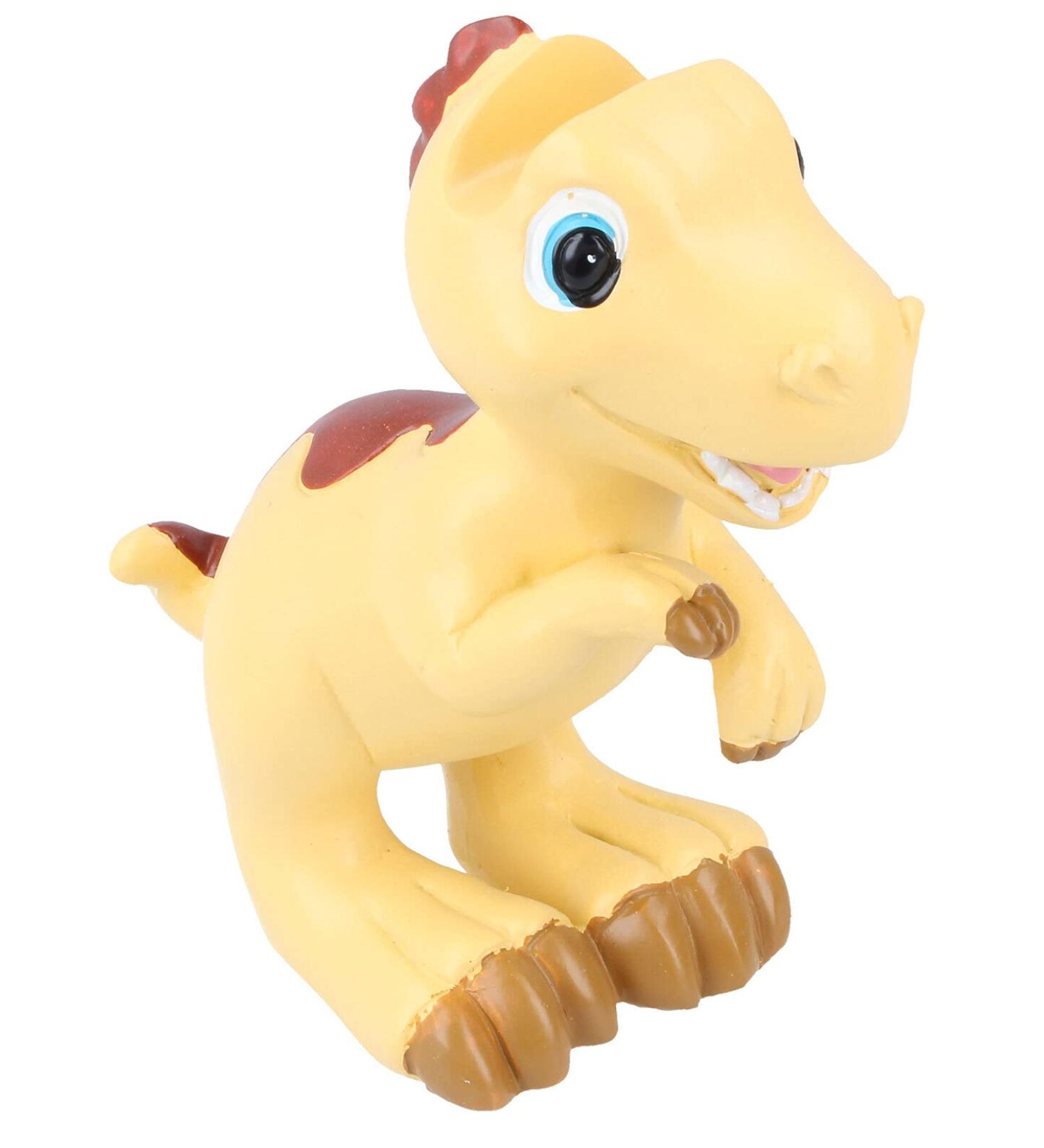 Artist Unknown Cute children's glasses holder dino made of polyserine Veloci - Raptor in yellow