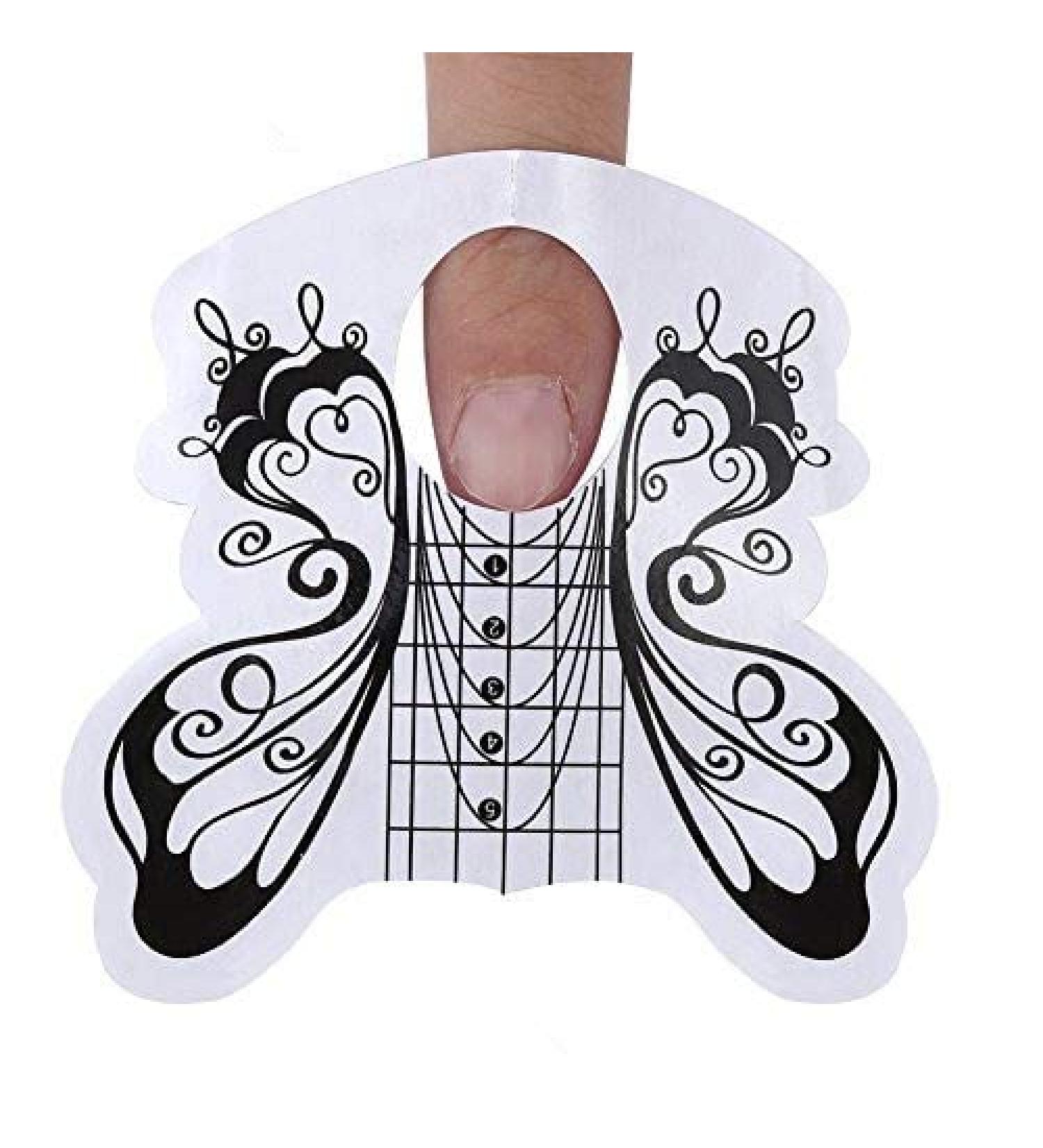 100PC Nail Extension Forms - Oval Acrylic UV Manicure Stickers & Glue Tool | International Shipping - Buy Online on GoSupps.com