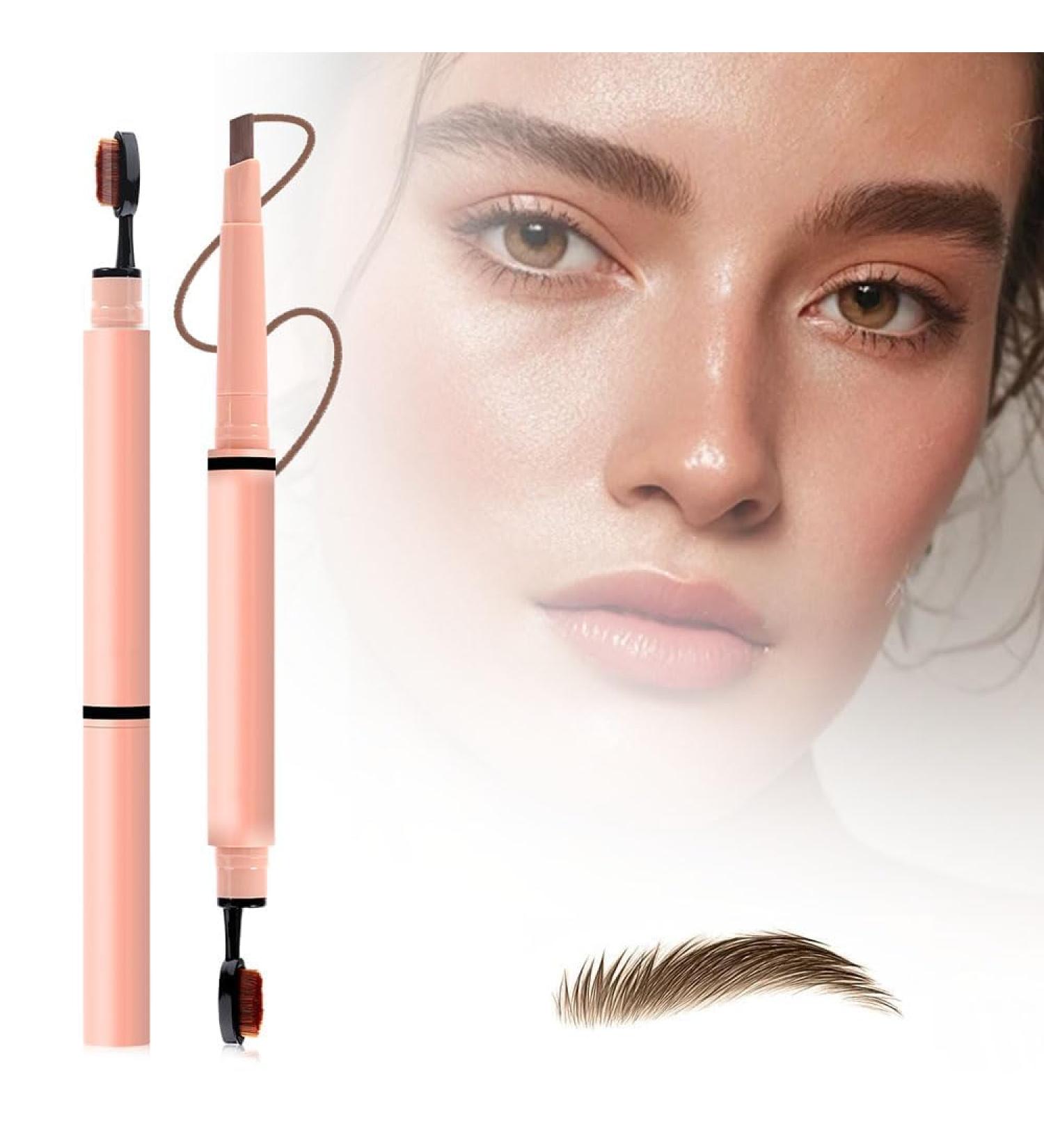 2 in 1 Double Ended Eyebrow Pencil 2024 New Waterproof Micro Brow Pencil Fine Stroke Microblade Eyebrow Pencil Multifunction Magic Eyebrow Pencil Long-Lasting Natural Makeup Tools (Dark Brown) - Buy Online on GoSupps.com