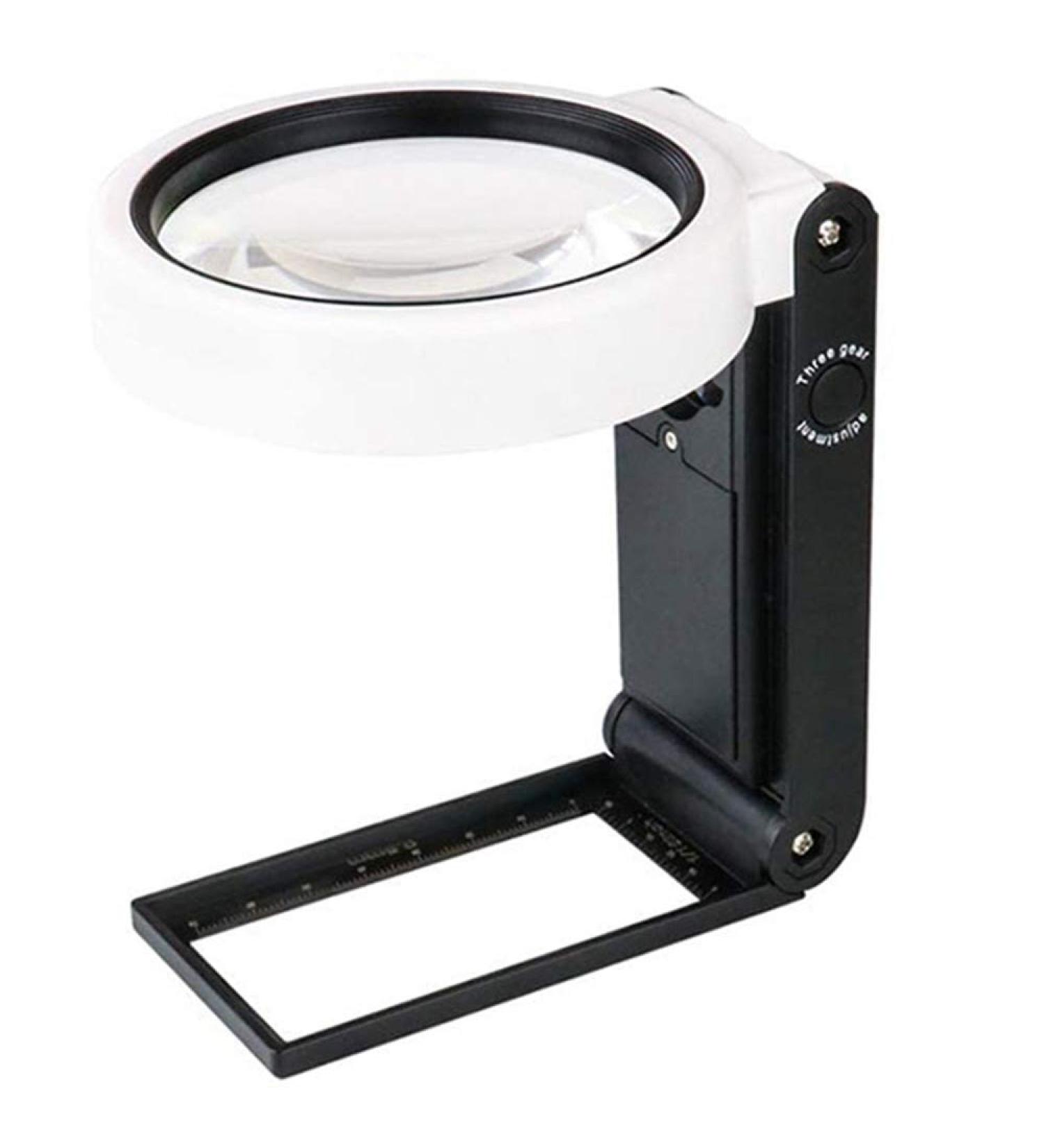 Plauauyt Magnifying Glass with Light and Stand Hands Free Handheld 6X 25X Adjustable Folding Magnifier with Led - Buy Online on GoSupps.com