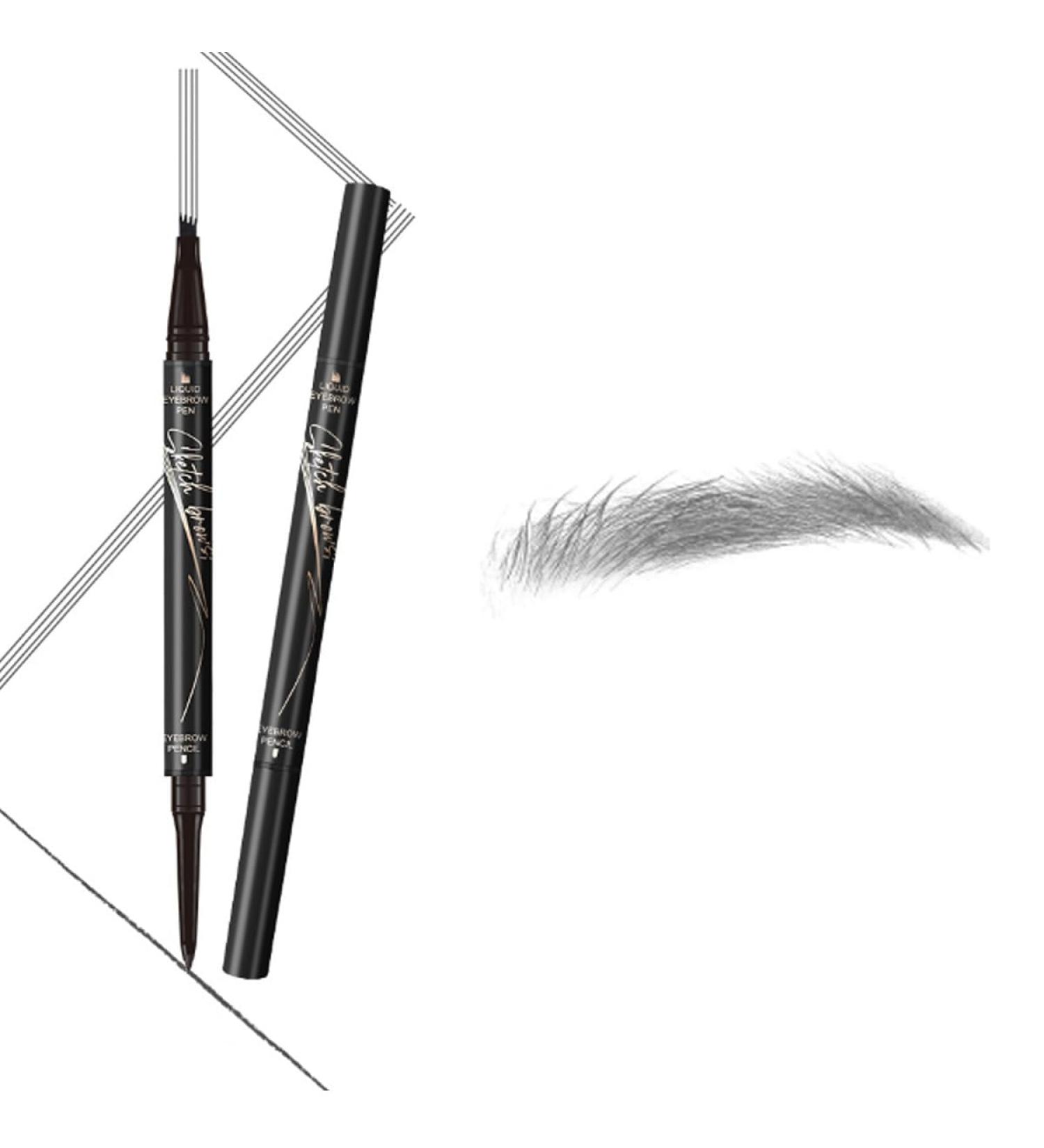 2 in 1 Magic 4-Tip Eyebrow Pencil Sweat-proof Microblading Eyebrow Pencil Contouring Pen Eyebrow Brush Microblade Eyebrow 3D Waterproof Microblading Eyebrow Pencil for Natural Makeup Last All Day(Blac Black - Buy Online on GoSupps.com