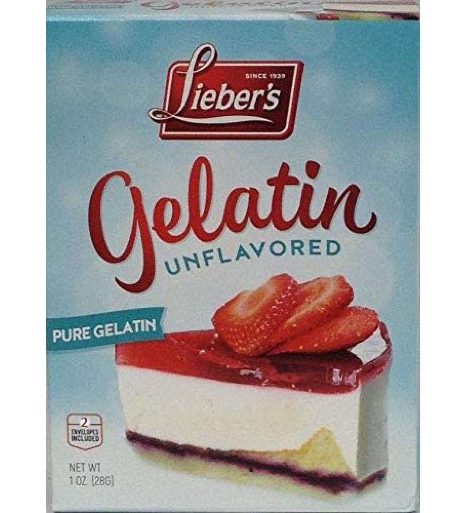 LIEBERS Unflavored Sugar Free Gelatin Powder - 1 oz Box (2 Packets) | Kosher & Gluten Free - Buy Online on GoSupps.com