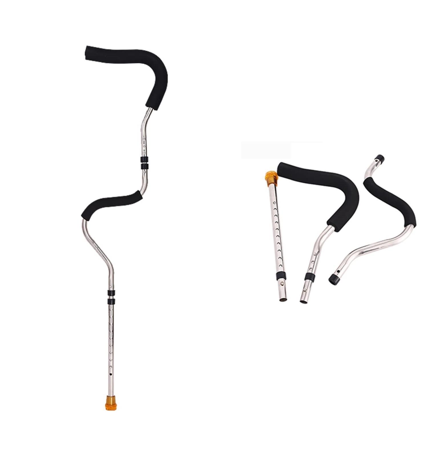 Adults Detachable Underarm Crutches S-shaped Walking Crutches Canes Auxiliary Support Walker Suitable for Height: 5-6.2ft (Color : Silver Size : 1 count) anniversary Lucky Star Selfless dedication Silver 2 counts - Buy Online on GoSupps.com