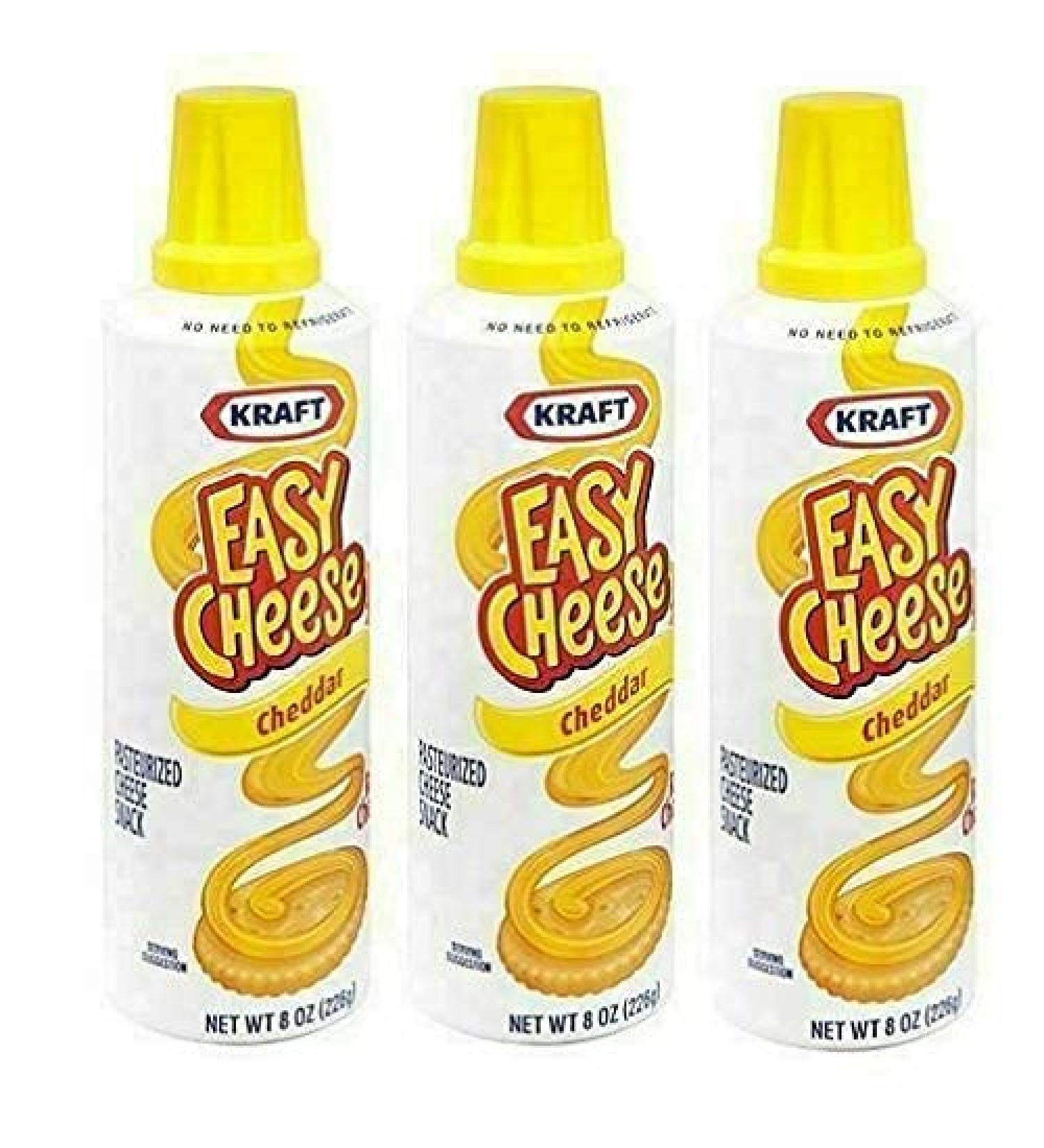 3 KRAFT EASY CHEESE CHEDDAR IN CAN 8oz