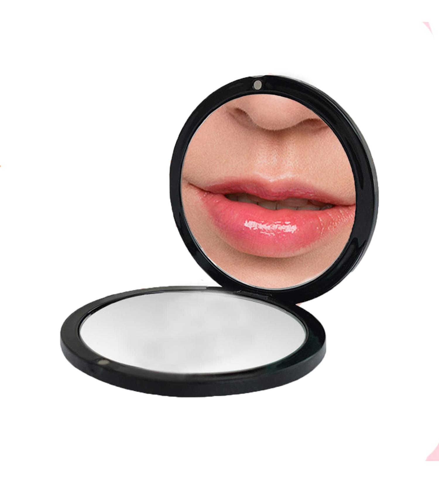 KEQKEV Compact Travel Mirror - Portable Black Round Handheld Makeup Mirror | Stylish & Functional eCommerce Shipping Worldwide - Buy Online on GoSupps.com