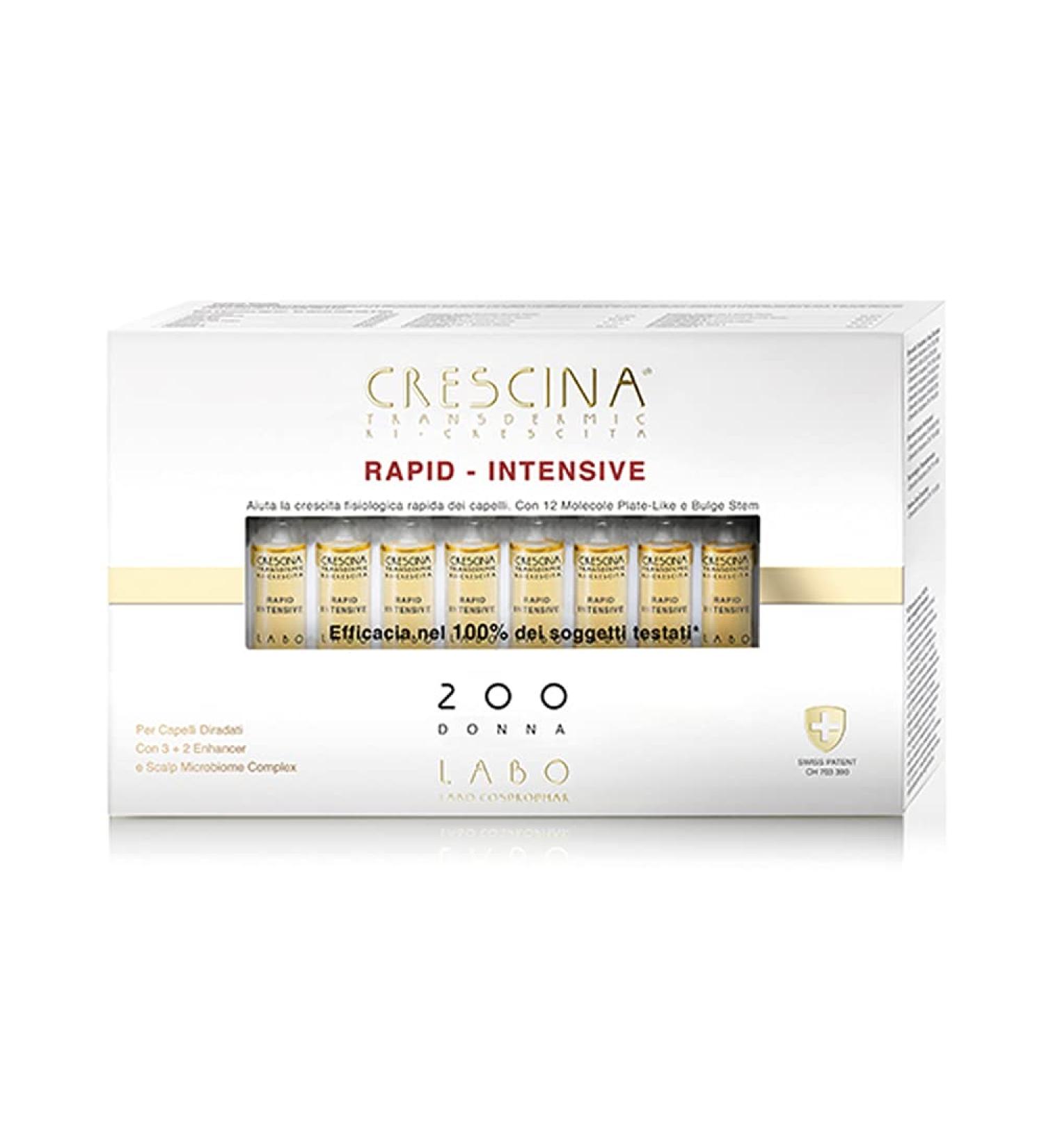 LABO Crescina Transdermic RAPID-INTENSIVE Hair Growth Treatment 200 Women 40 Ampoules