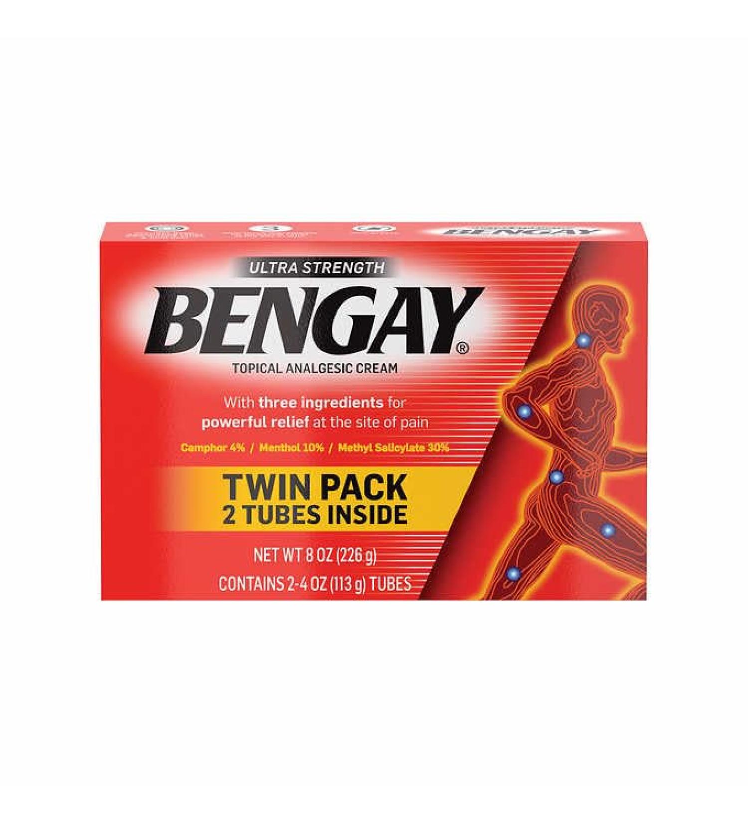Ultra Strength Bengey Topical Relieving Cream 2 Tubes 4 Ounces Each White