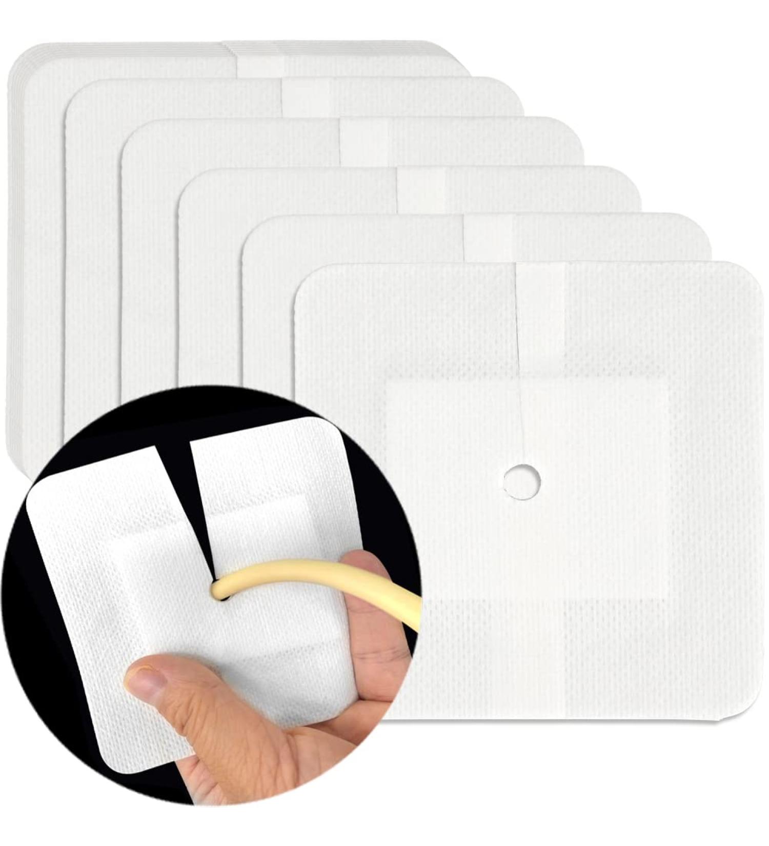 Split Drain Adhesive Bandage for Feeding Tube and PD Catheter - 4x4 (Pack of 10) - Buy Online on GoSupps.com