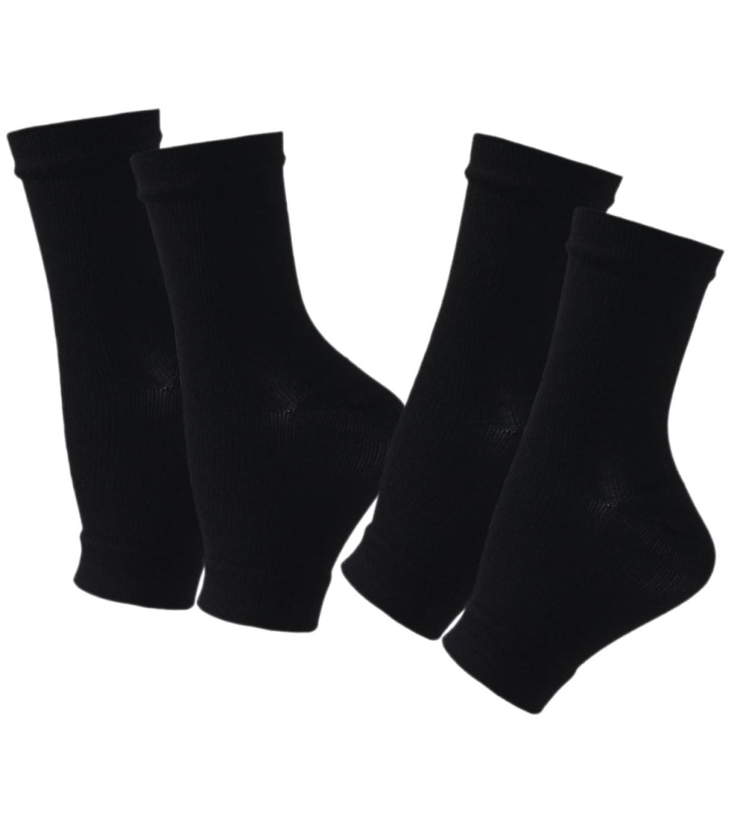 4 Pairs Ankle Compression Socks | Tendonitis Brace & Heel Protectors | Best Ankle Sleeves for Men | Breathable Cotton Support Socks - Buy Online on GoSupps.com