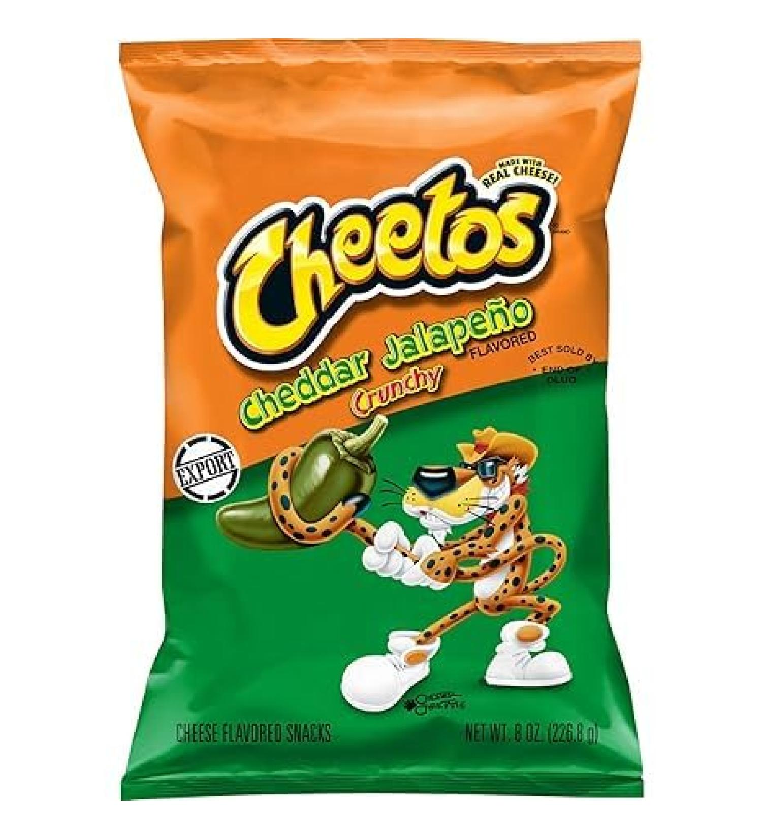 Cheetos Cheddar Jalape o Crunchy 226g(8oz) | Taste the Bold Fusion of Cheese and Heat | Original American Flavour | Made with Real Cheese | Party Snack | By BEXICO - Buy Online on GoSupps.com