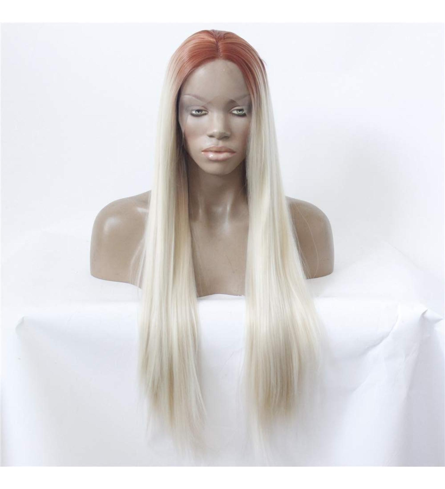 Buy Women's Front Lace Dyed Gradient Wig | Long Straight Hair Hook Wig International Shipping Available - Buy Online on GoSupps.com
