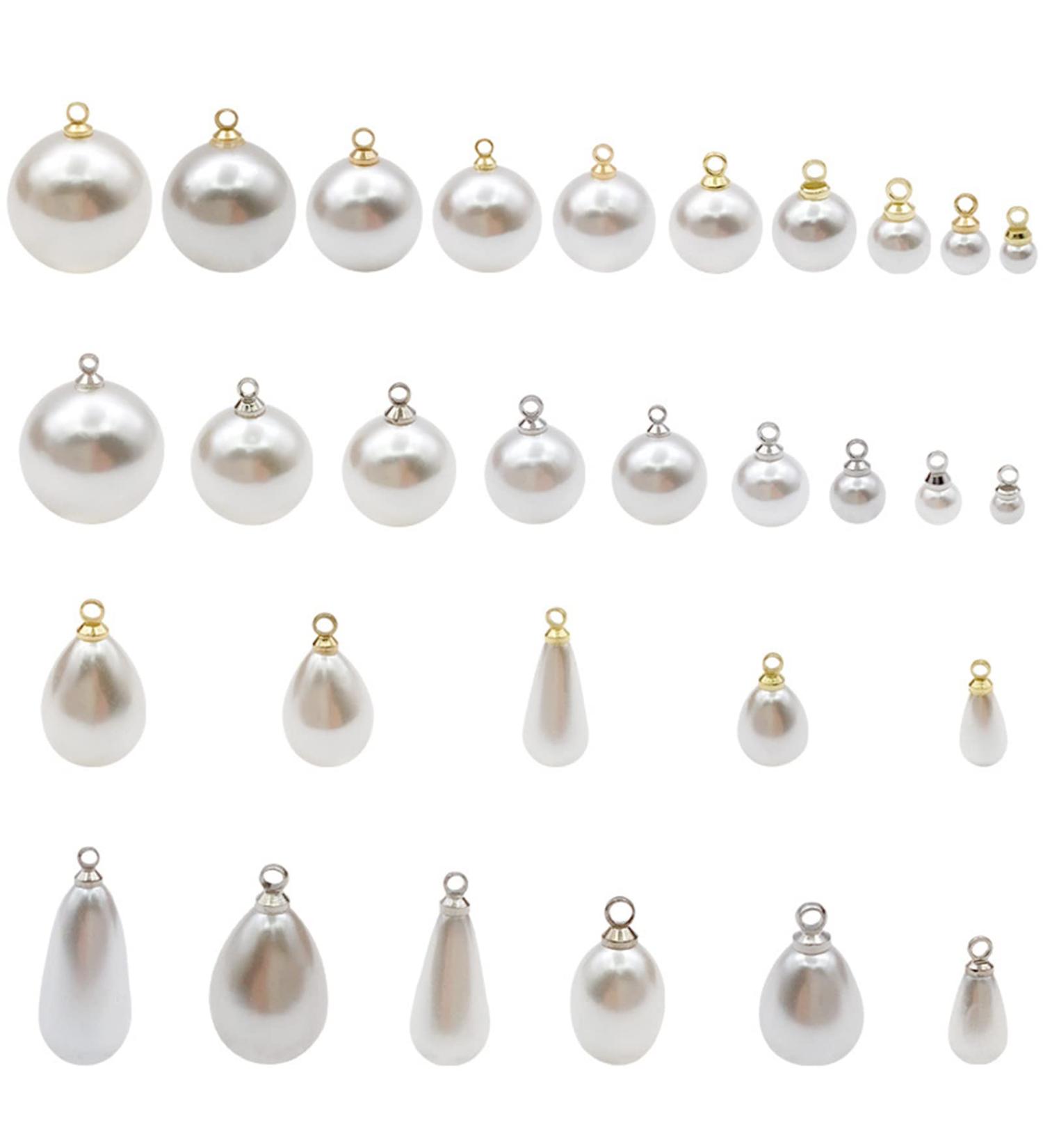 Unahtinr 30Pcs Imitation Pearl Pendant Earrings Accessories - Sheep's Eye Hanging Caps - Buy Online on GoSupps.com