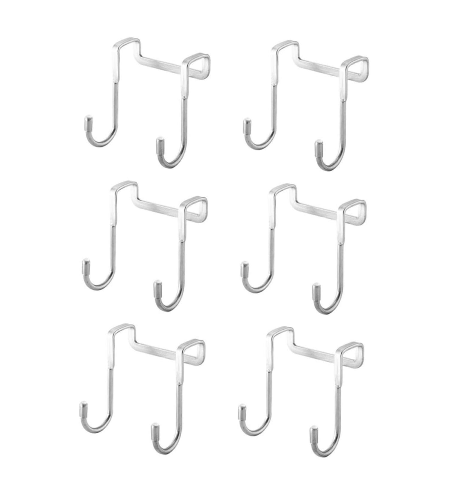 FUNOMOCYA 6pcs Over Cupboard Purse Hanger Door Hanger Hat Hooks Multifunction S Hook Stainless Steel 7.5X6.5CM Silver - Buy Online on GoSupps.com