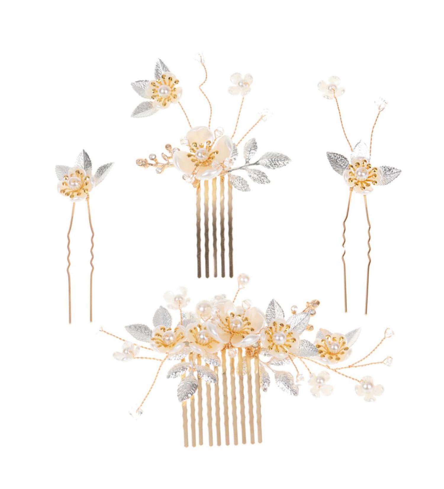 FRCOLOR 6 Sets hair accessories Bride Hair Comb Wedding Bride bridal headpieces for wedding Bride Hair Decor Wedding Hair Pin hair decorations flowers Zinc alloy bridesmaid flower head - Buy Online on GoSupps.com