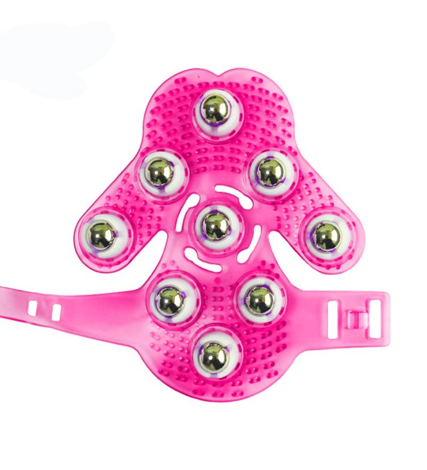 Topwon Palm Shaped Massage Glove - 360-degree Metal Roller Ball for Body Care and Cellulite Reduction (Pink) - Buy Online on GoSupps.com