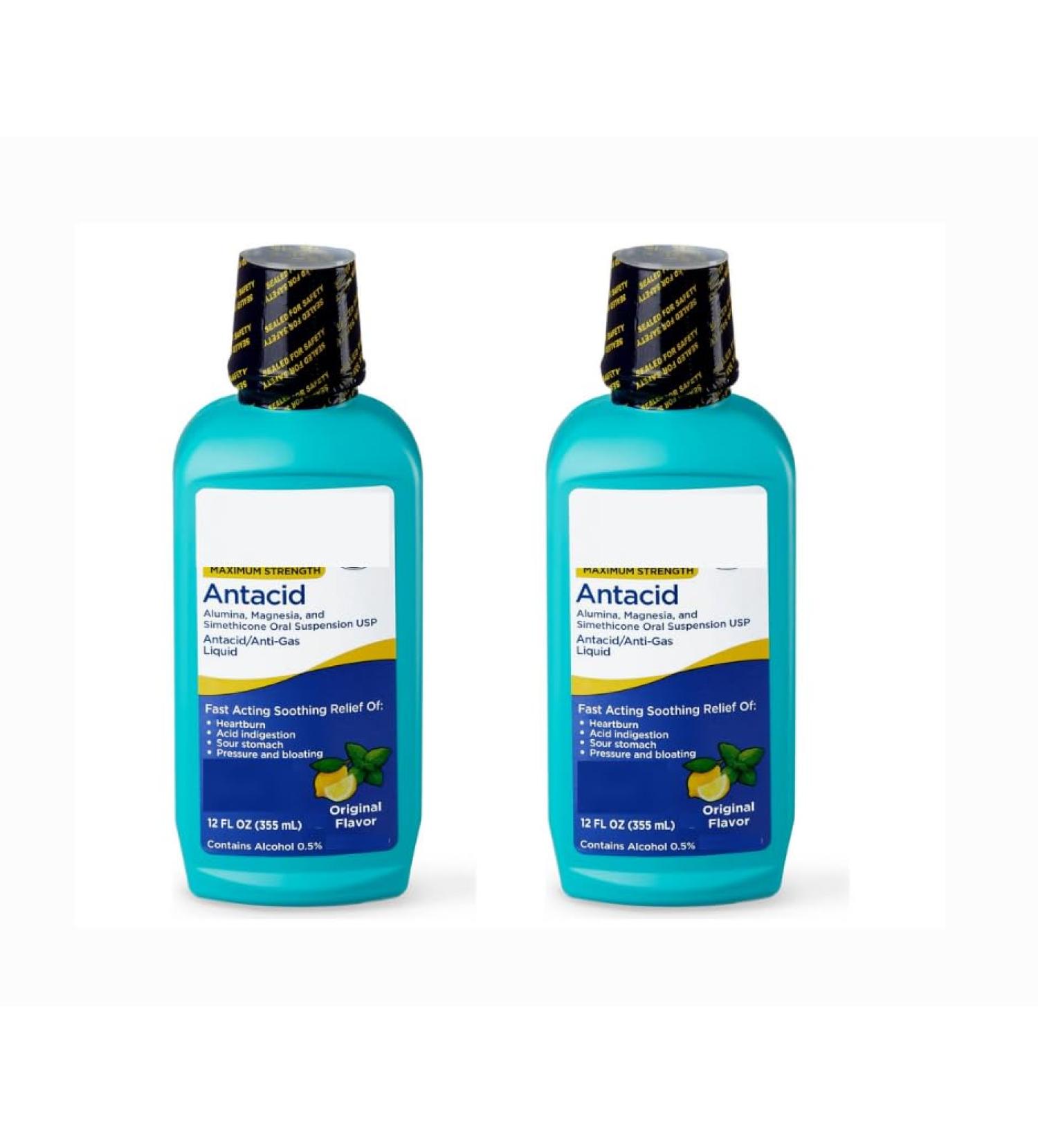 (2 pack) SEDLAV Maximum Strength Antacid over-the-Counter Original Flavor Liquid 12 fl. oz. (1Pack) Sticker