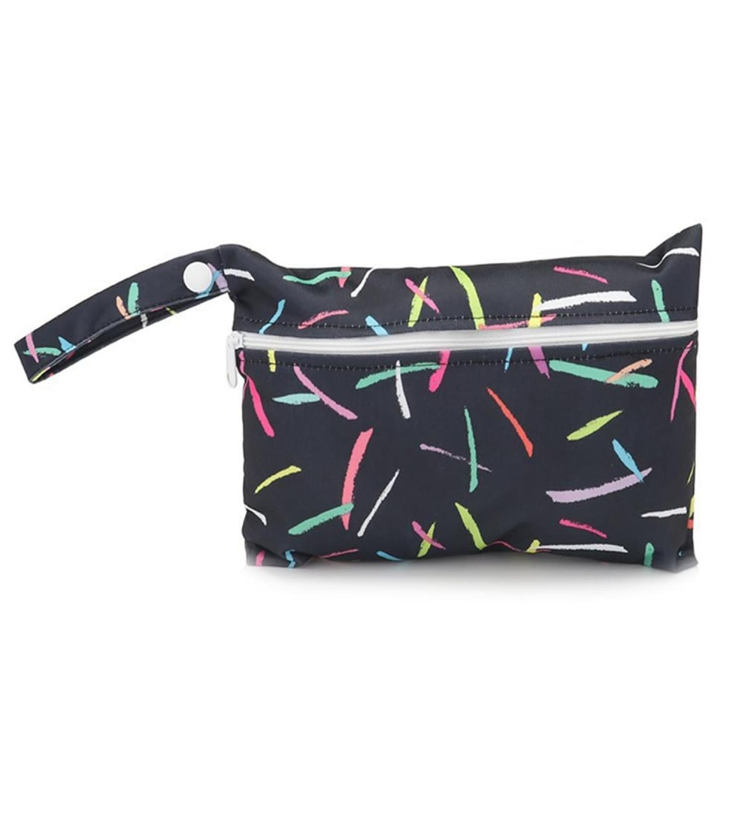 Qiantull Mini Diaper Bag | Waterproof Wet Dry Cloth Organizer | Colorful Animal Pattern | 22x15cm Travel & Beach Bag for Babies - Buy Online on GoSupps.com