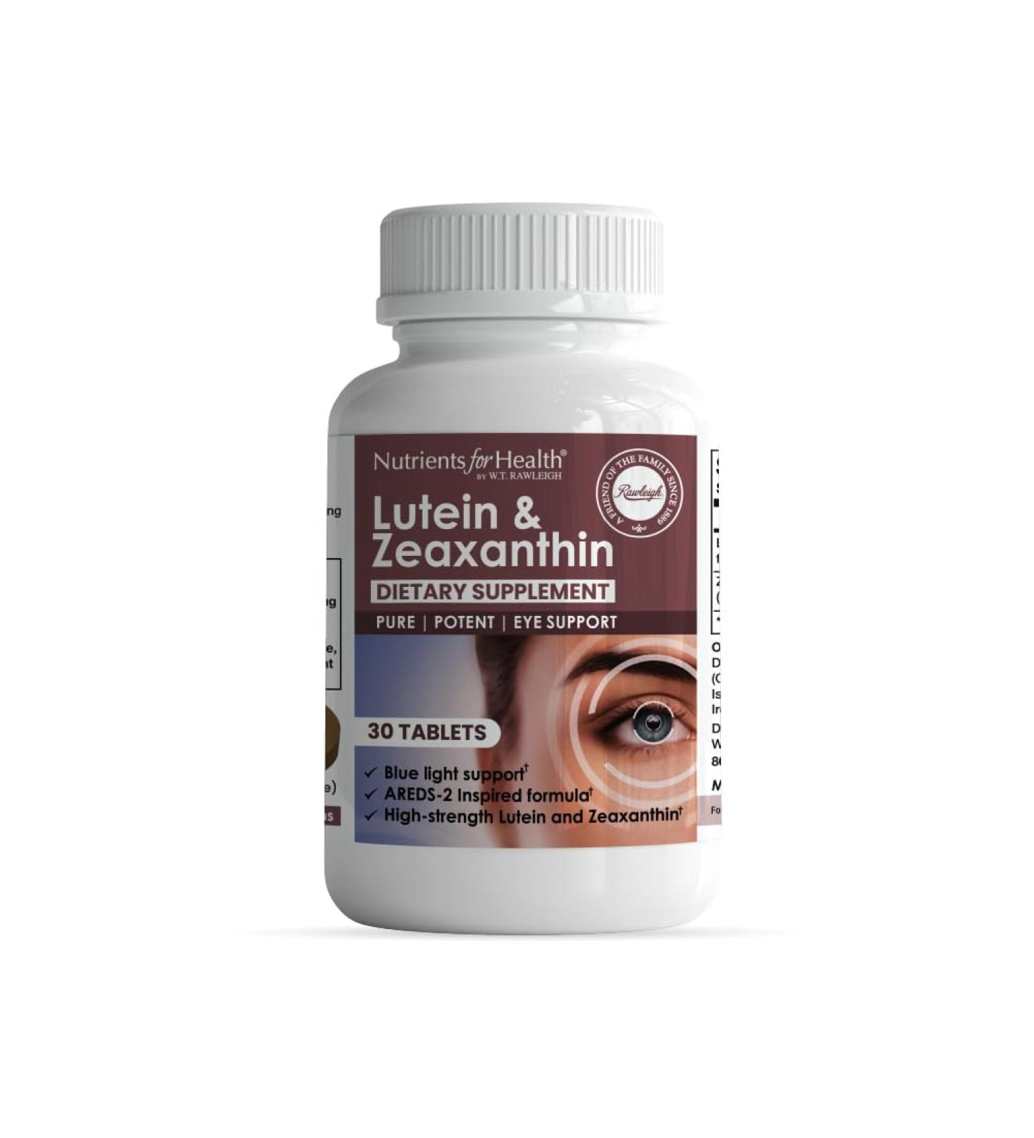 Rawleigh Lutein & Zeaxanthin: 30 Vegan Tablets 12mg Lutein & 4mg Zeaxanthin (Macular Carotenoids) Based on The AREDs2 Study Eye Health Supplement & Vision Support for Adults Eye Vitamins GMO-Free - Buy Online on GoSupps.com