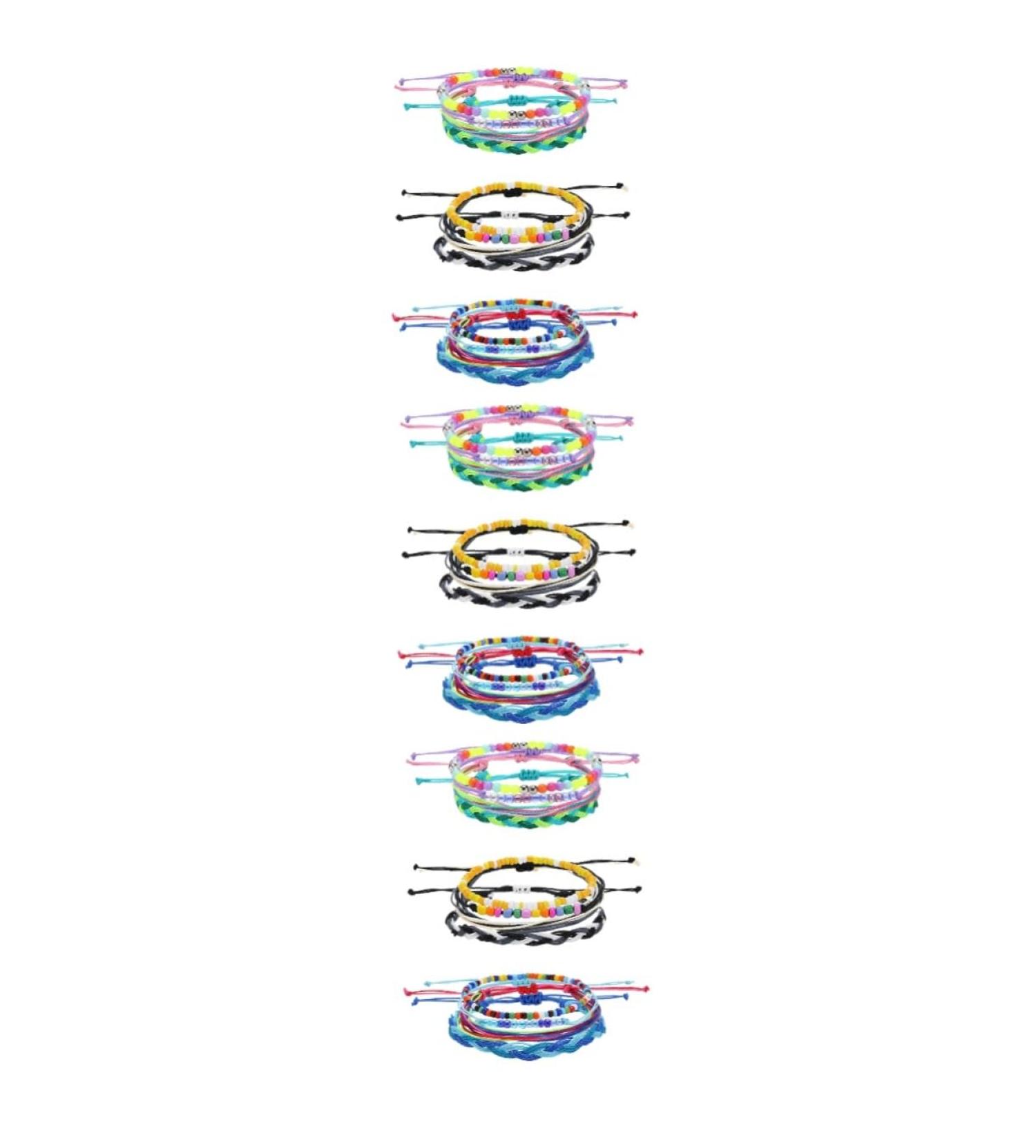 VALICLUD 9 Pcs Wax Thread Bead Bracelet Beads Women's Anklet Delicate 22x1CMx3pcs Assorted Colorx3pcs - Buy Online on GoSupps.com