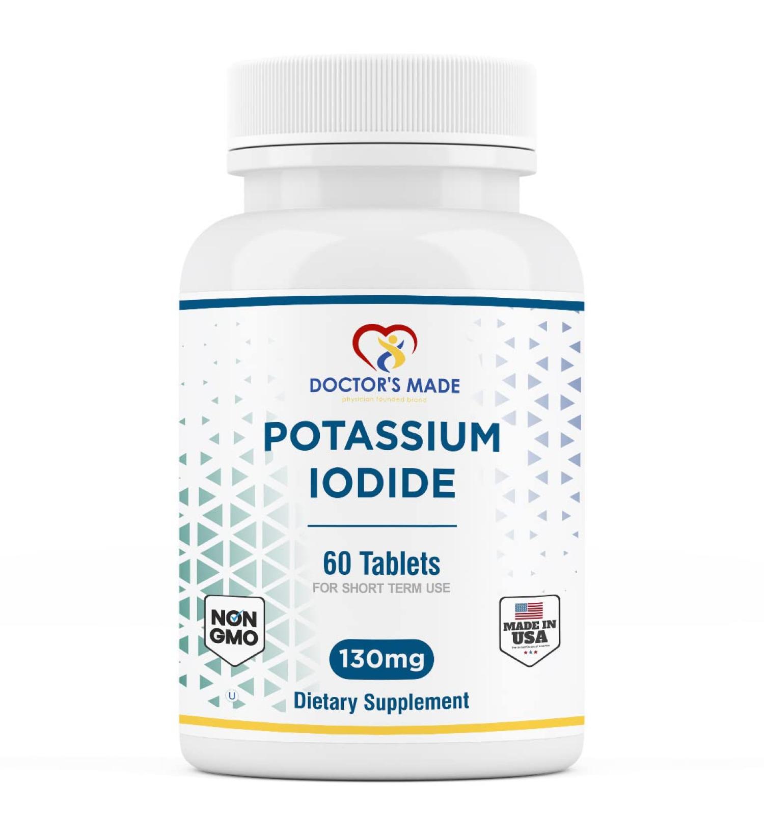 Doctor s Made Potassium Iodide 130mg Thyroid Support 60 Tablets - Kosher, Exp. 04/2025 - 60 Count - Buy Online on GoSupps.com