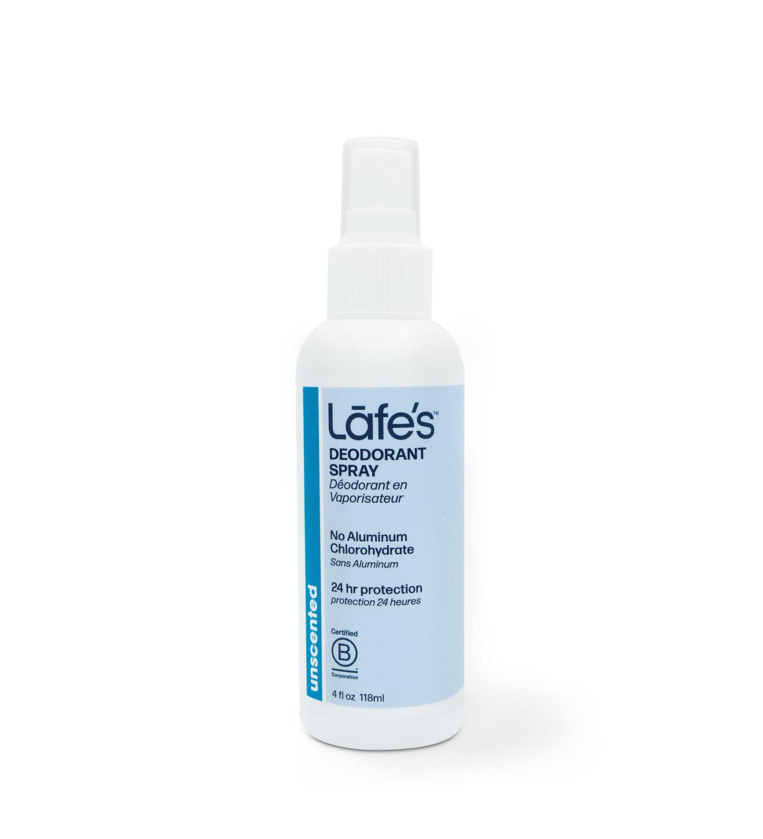 Lafe's Natural Deodorant Spray - 4oz | Aluminum & Paraben Free, Unscented, 24-Hour Protection | Vegan & Baking Soda Free - Buy Online on GoSupps.com