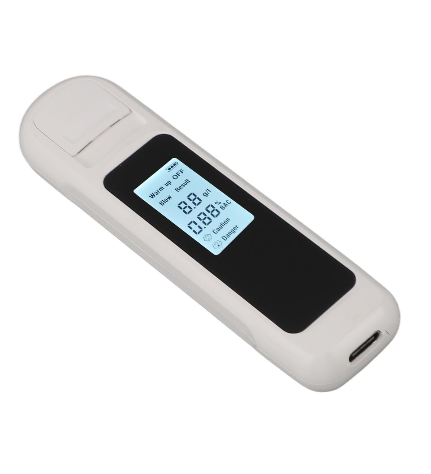 Breathalyzer Alcohol Tester High Accuracy LCD Display USB Charging Portable Automatic Shutdown Breath Alcohol Tester for Home Personal (White) - Buy Online on GoSupps.com