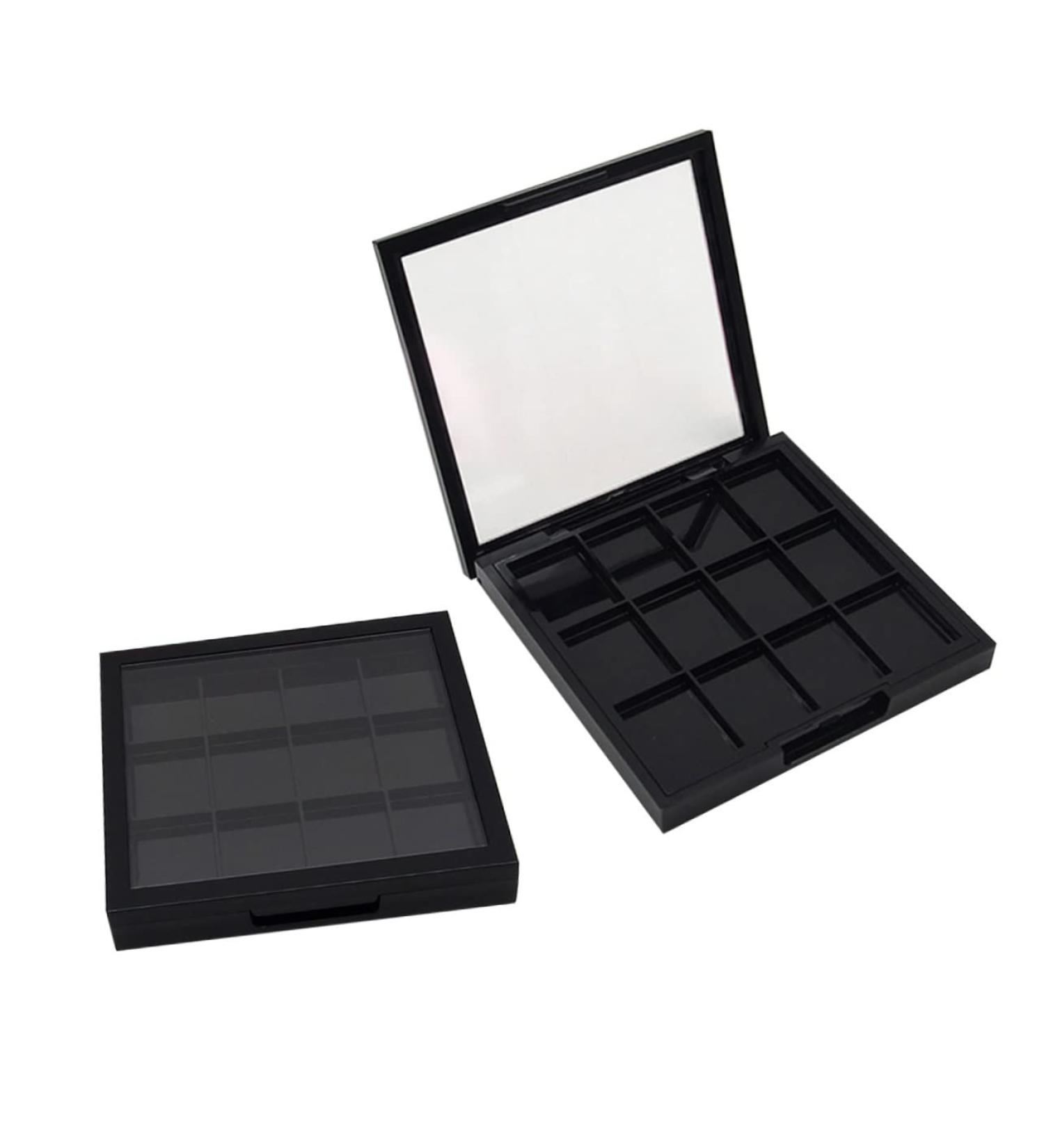 POPETPOP 4 Pcs 12 Black Eyeshadow Empty Eye Shadow Case Empty Eyeshadow Palette Blush Travel Loose Powder - Buy Online on GoSupps.com