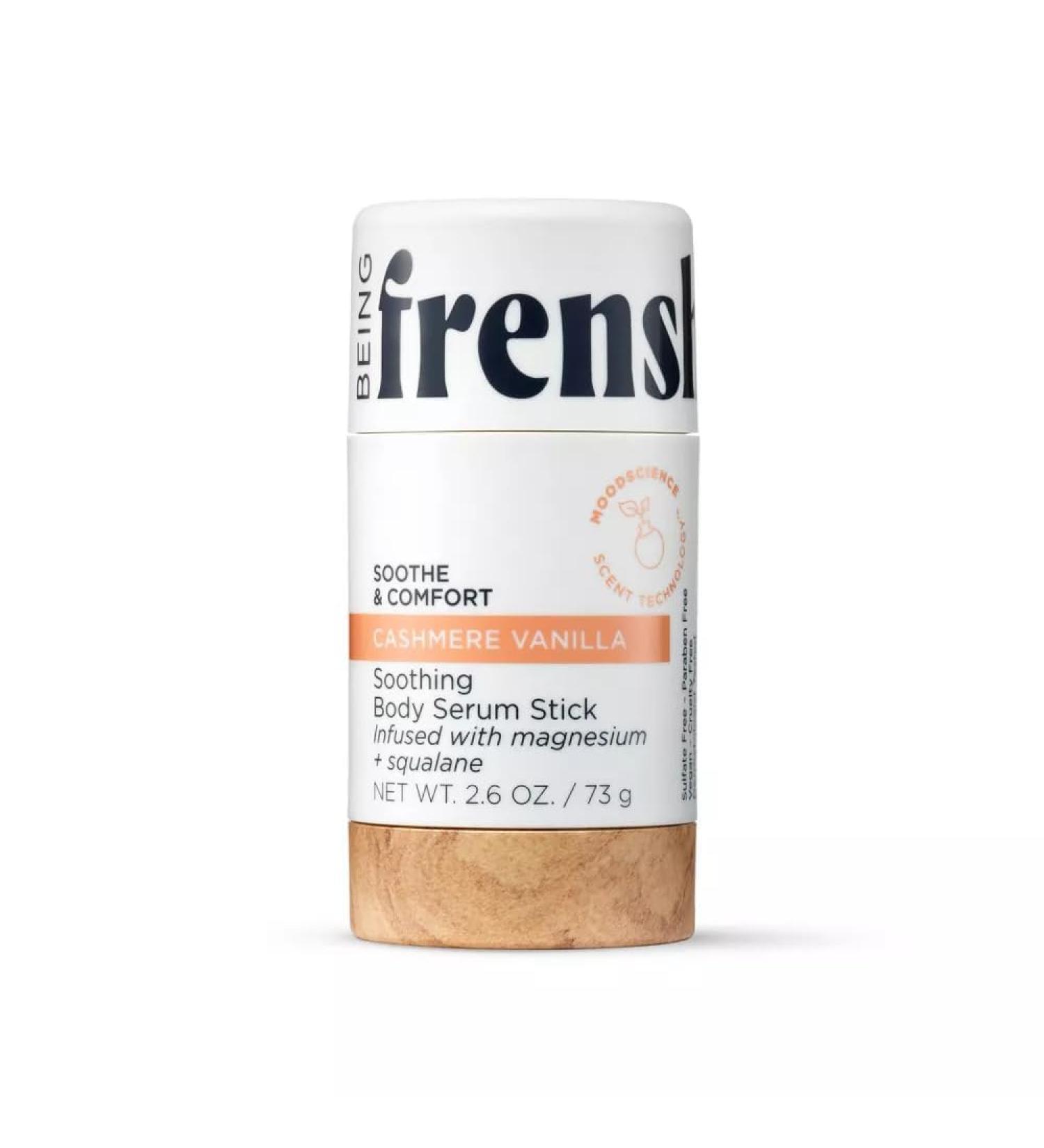 Being Frenshe Soothing & Hydrating Body Serum Stick with Magnesium - Cashmere Vanilla | 2.6 oz Nourishing Moisturizer for Dry Skin - Buy Online on GoSupps.com