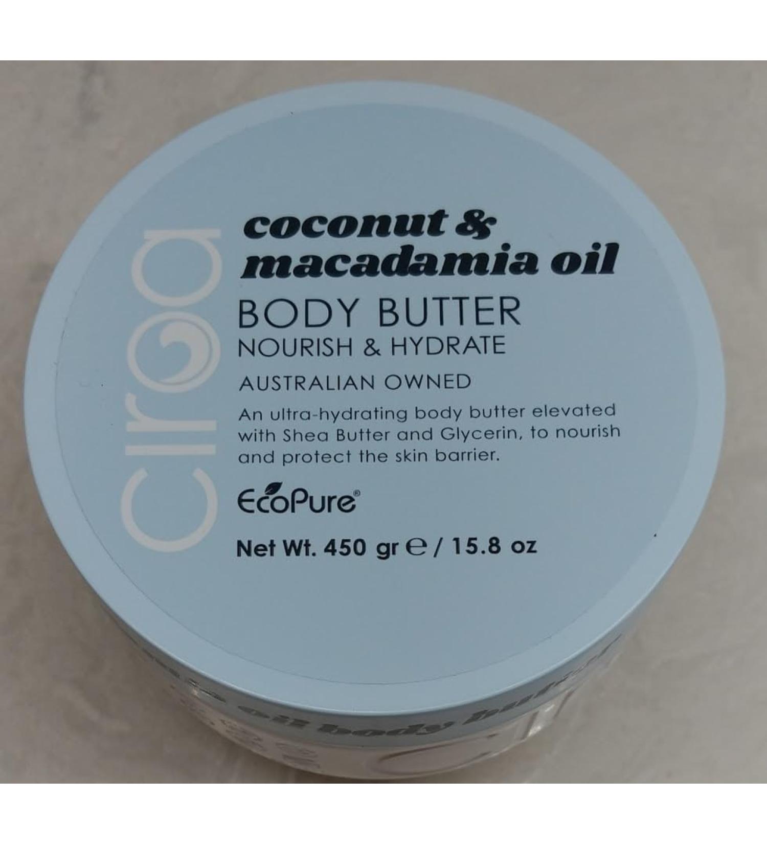 Ciroa BODY BUTTER Coconut & Macadamia Oil 15.8 oz (450gr) Dermatologically Tested Nourish & Hydrate Pack of One - Buy Online on GoSupps.com