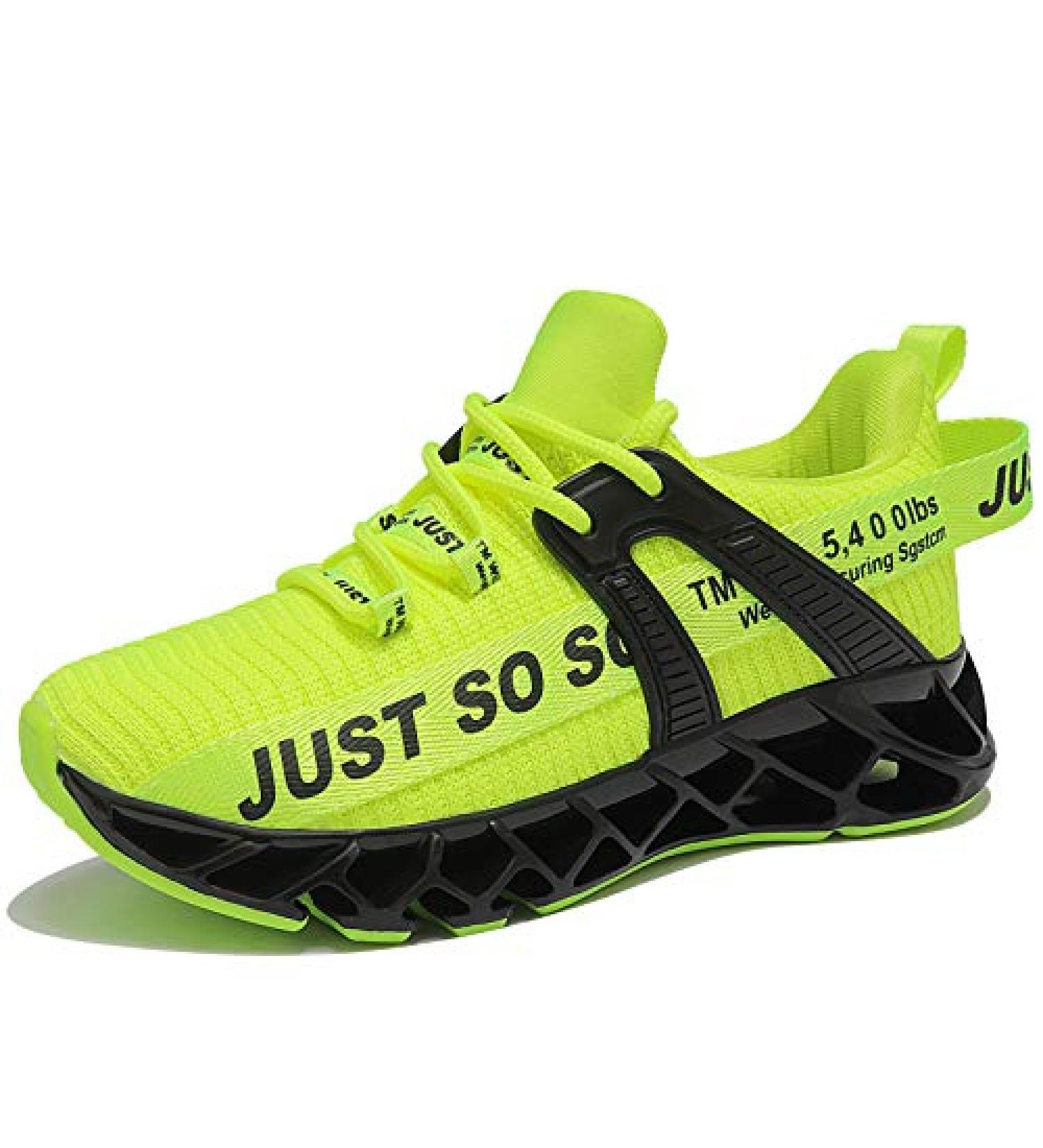 louheve Kids Breathable Fashion Sneakers | Boys Girls Running Shoes | Green Tennis Shoes for Kids 4 Big Kid - Buy Online on GoSupps.com