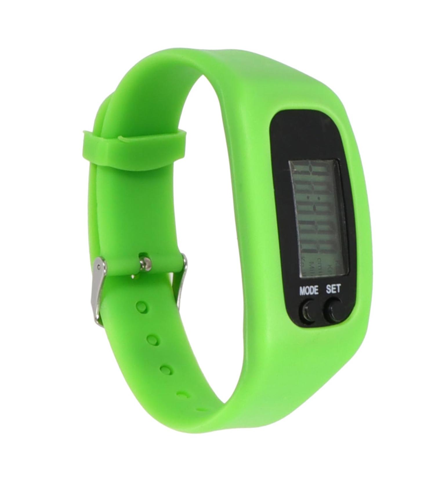 Toddmomy Step Smart Watch - Calorie & Heart Rate Tracker Digital Sport Watch with Silicone Strap for Running & Fitness - Green 24*2.8cm - Buy Online on GoSupps.com
