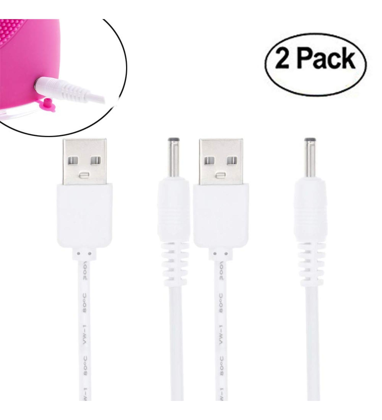 RuenTech 3.3FT Charger for Solo Mio Sonic Face Cleanser & Massager Brush - High Performance Replacement Cable (2 White - Buy Online on GoSupps.com