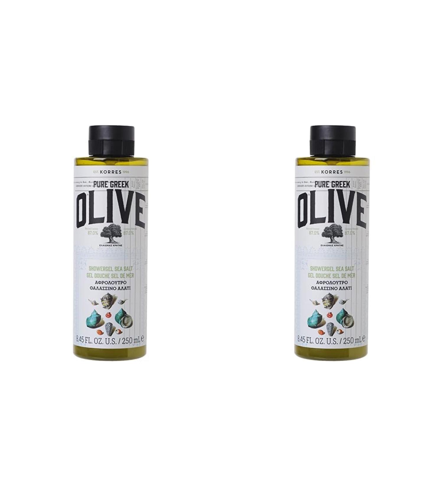 Corrres Olive Sea Salt Moisturizing Shower Gel - Vegan & Extra Native Olive Oil for Smooth Skin - 250 ml (Pack of 2) - International Shipping Available - Buy Online on GoSupps.com