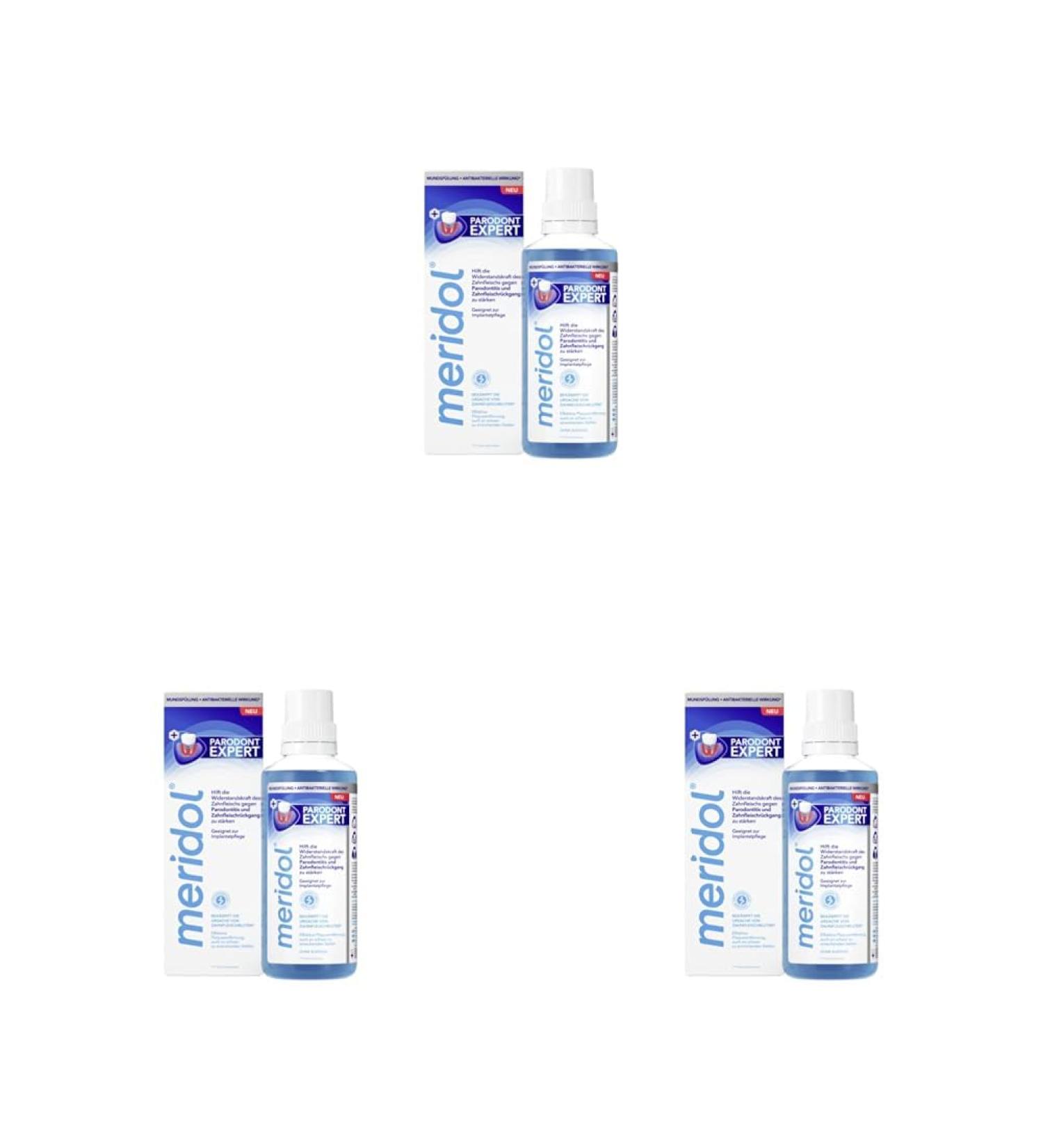 Meridol Mouth Rinse Parodont Expert 400ml - Antibacterial Gum Care for Periodontitis & Gum Health | Buy 3-Pack Online - Buy Online on GoSupps.com