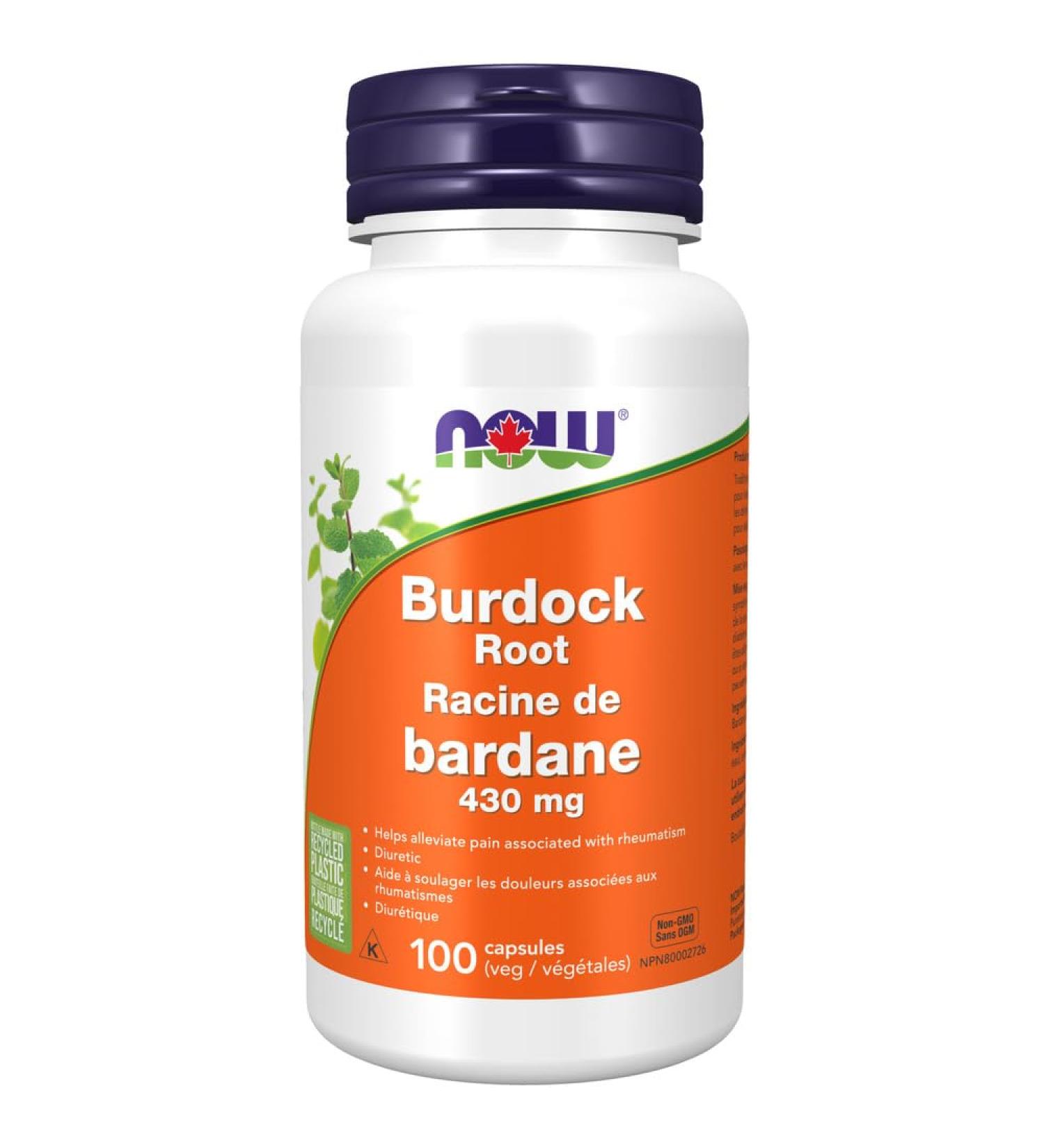 NOW Supplements Burdock Root 430mg Capsules 100 Count - Buy Online on GoSupps.com