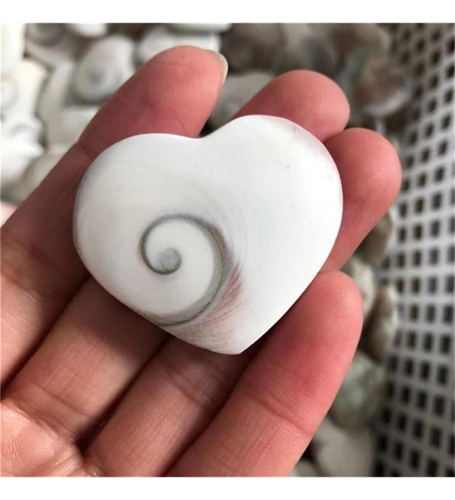 Natural Quartz Crystal White Shell Heart Natural Stones Minerals Crystals s for Home Decoration Home Office Decor 30-40mm 1pcs - Buy Online on GoSupps.com