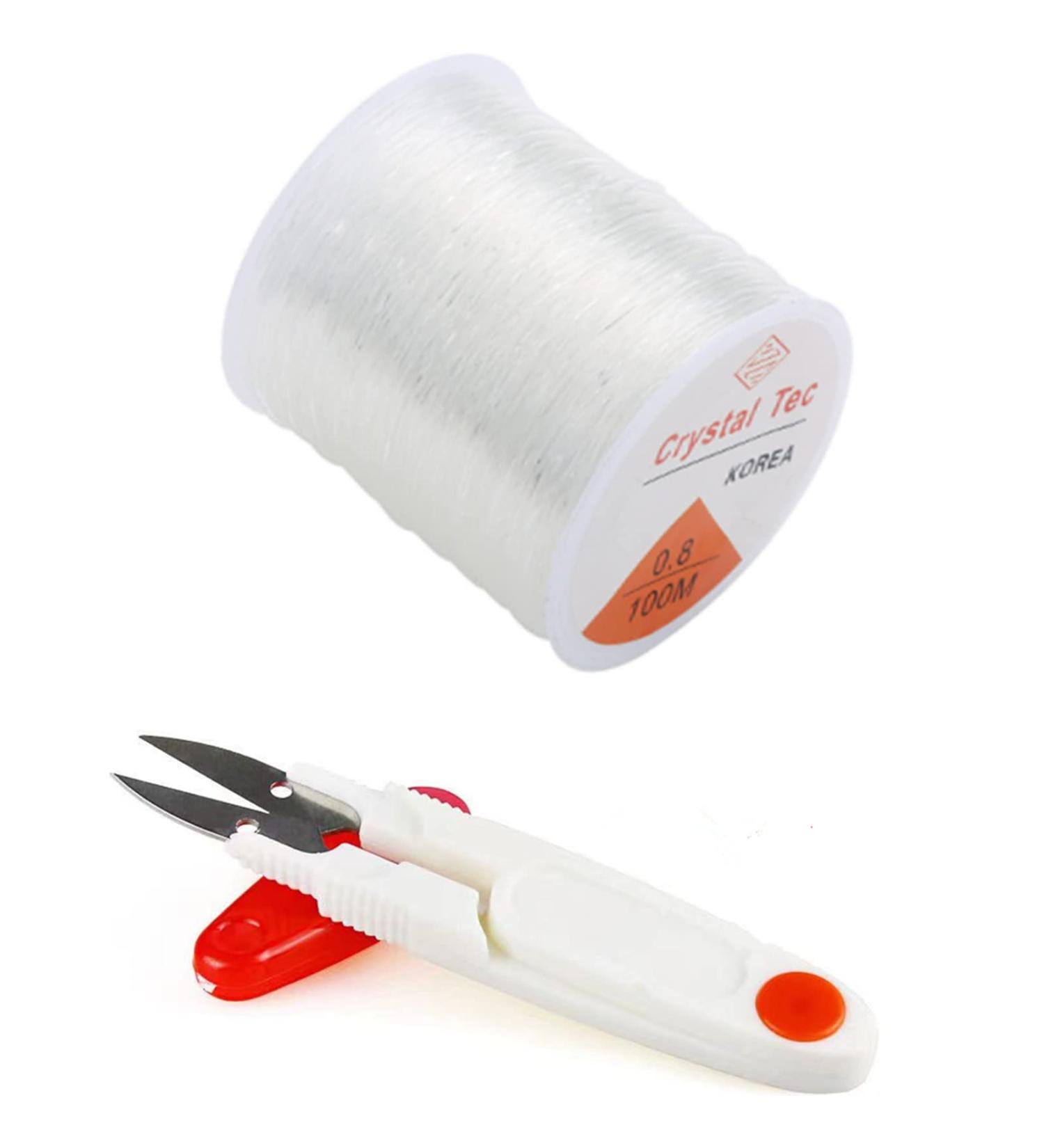 Nylon Elastic String for Jewelry Making - 0.8mm Clear Cord 100M Crystal - DIY Bracelet and Necklace Stretchy Thread - Buy Online on GoSupps.com