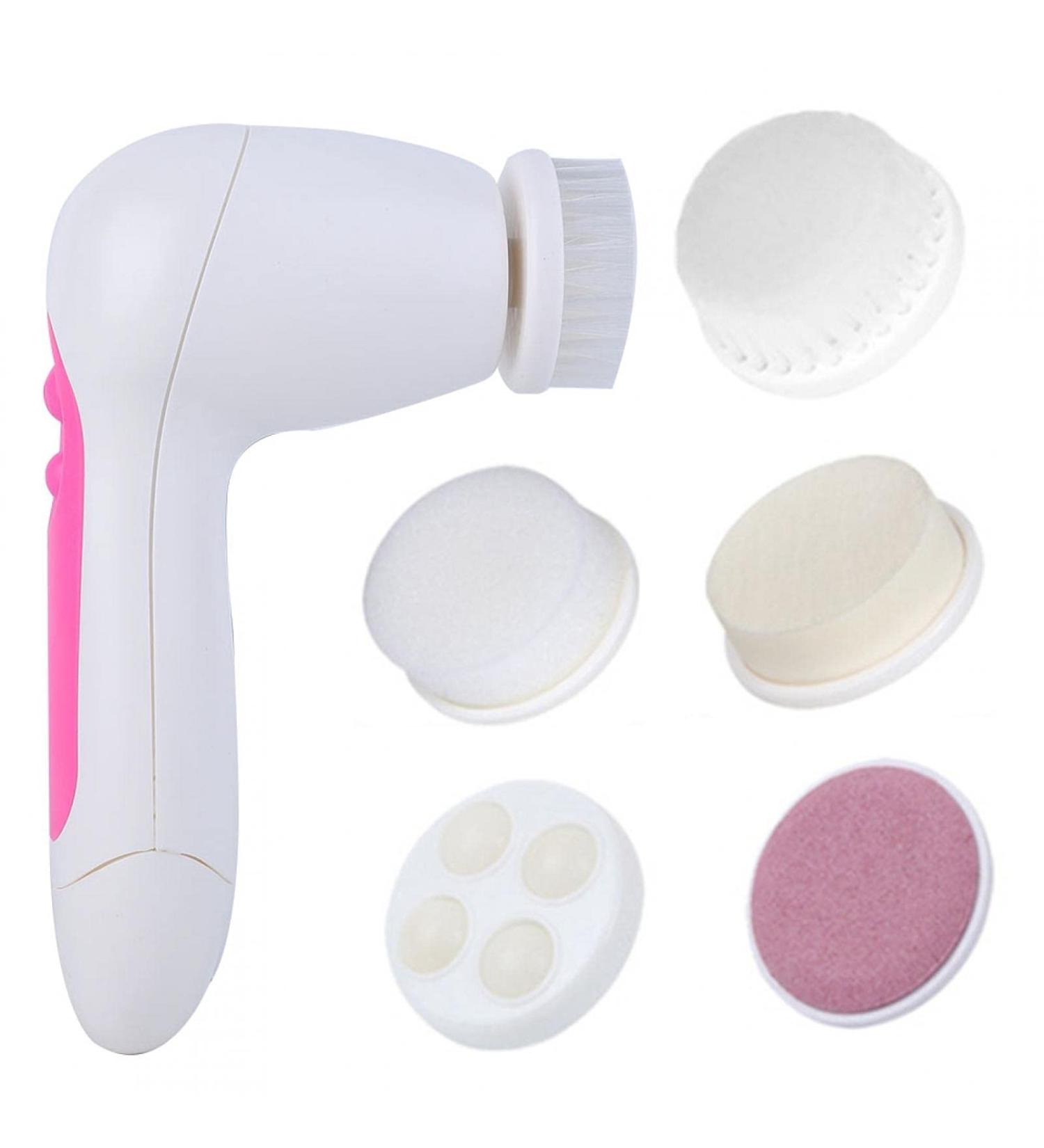 Face Cleansing Instrument 5 in 1 Multi-functional Electric Face Cleansing Instrument Pore Cleaner Brush Massager (Pink) Make You Feel Comfortable - Buy Online on GoSupps.com