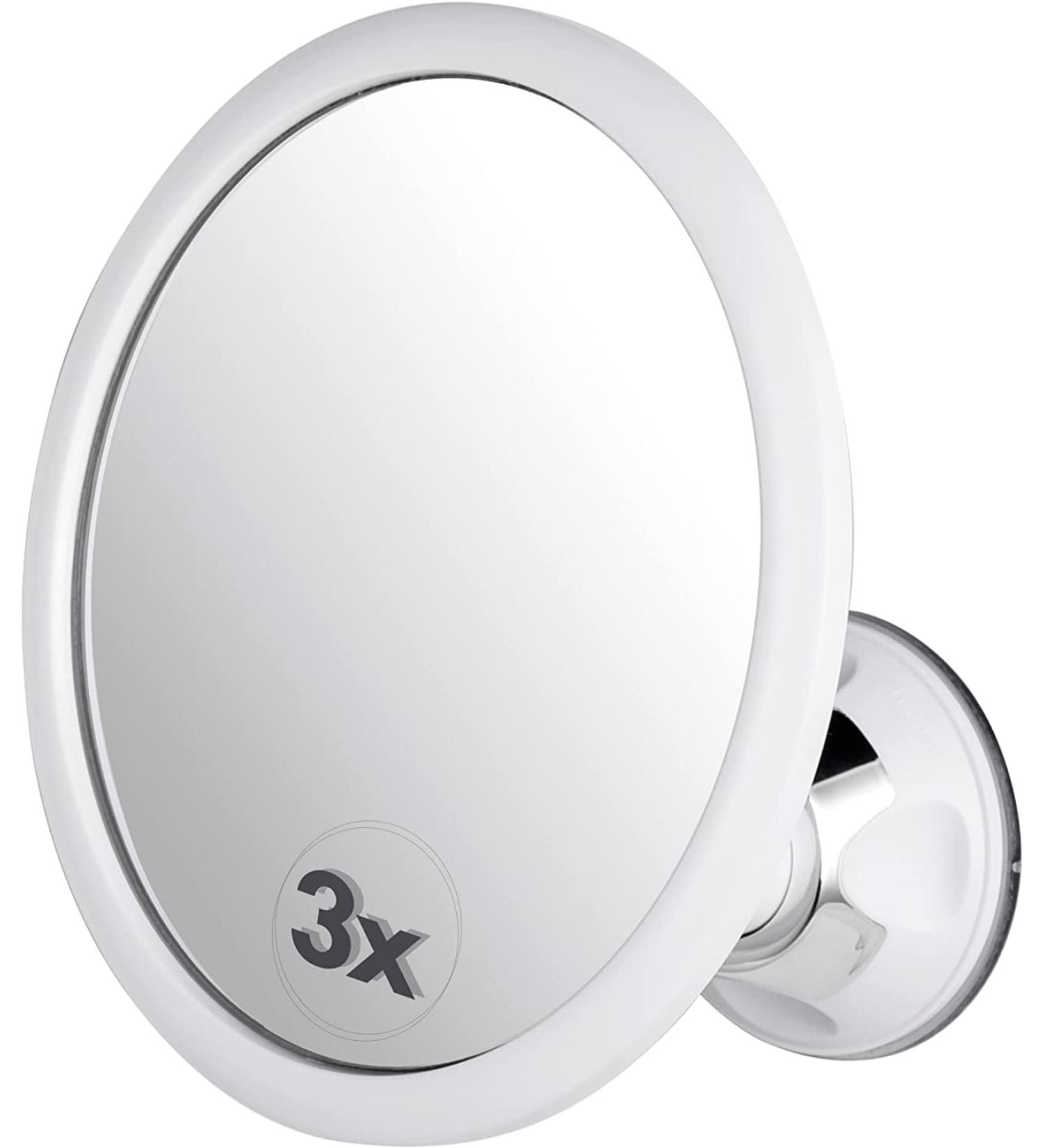 Mirrorvana 3X Magnifying Round Shower Mirror with Strong Suction Cup - Fogless Shaving, Shatterproof, 360 Swivel - 6.7 Diameter - Buy Online on GoSupps.com