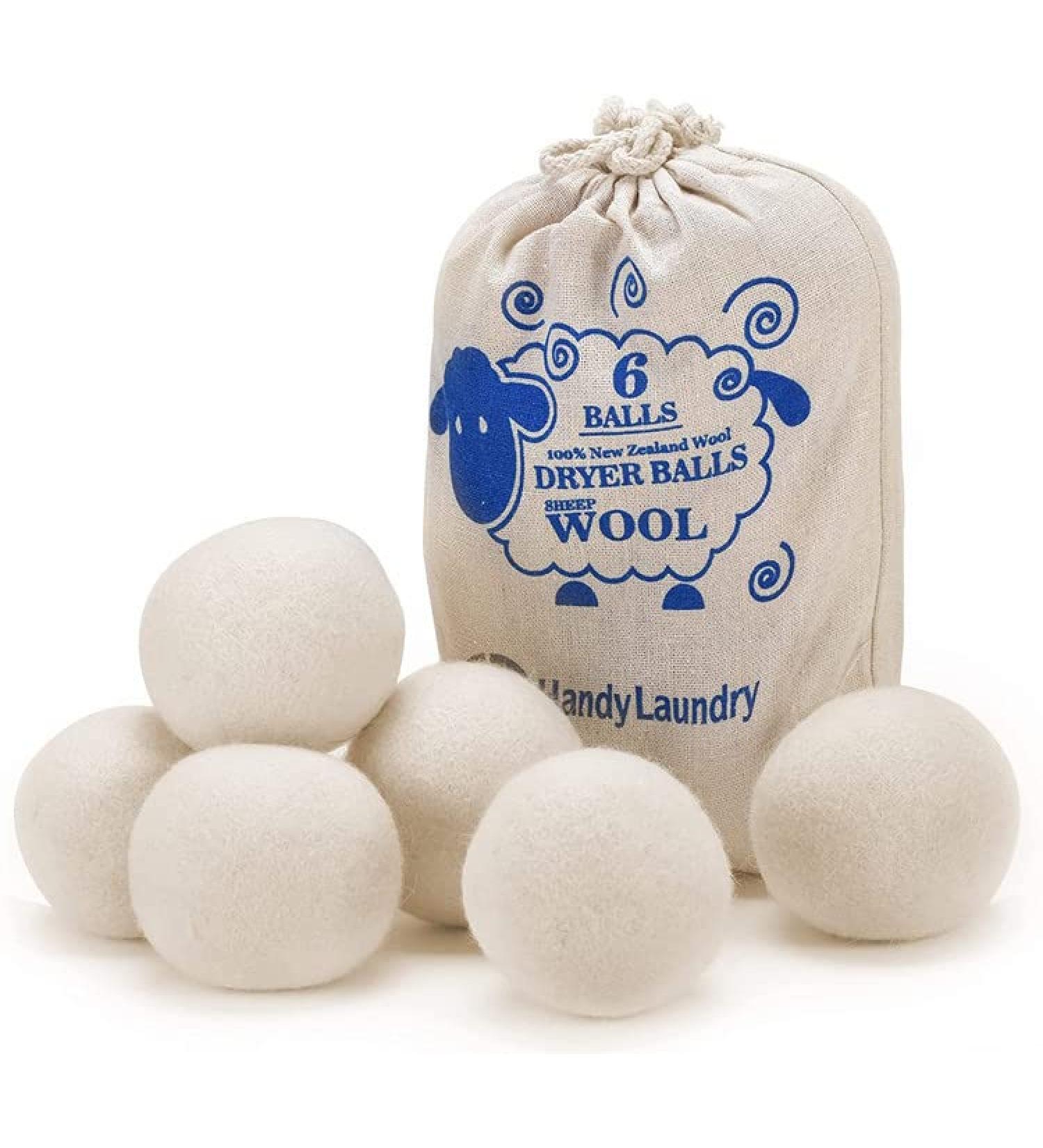 Buy 6-Pack Premium Wool Dryer Balls - Natural Fabric Softener Hypoallergenic & Baby Safe | Eco-Friendly Laundry Solution - Buy Online on GoSupps.com