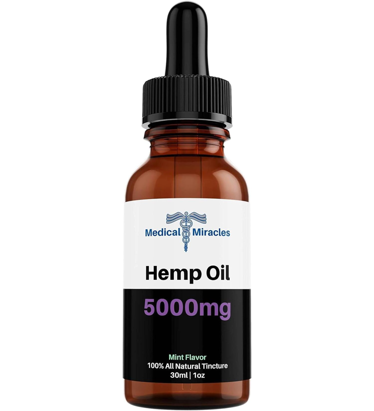 Buy Medical Miracles Hemp Oil 100% Natural Tincture 5000mg - 2oz Dropper Bottle - International Shipping Available - Buy Online on GoSupps.com
