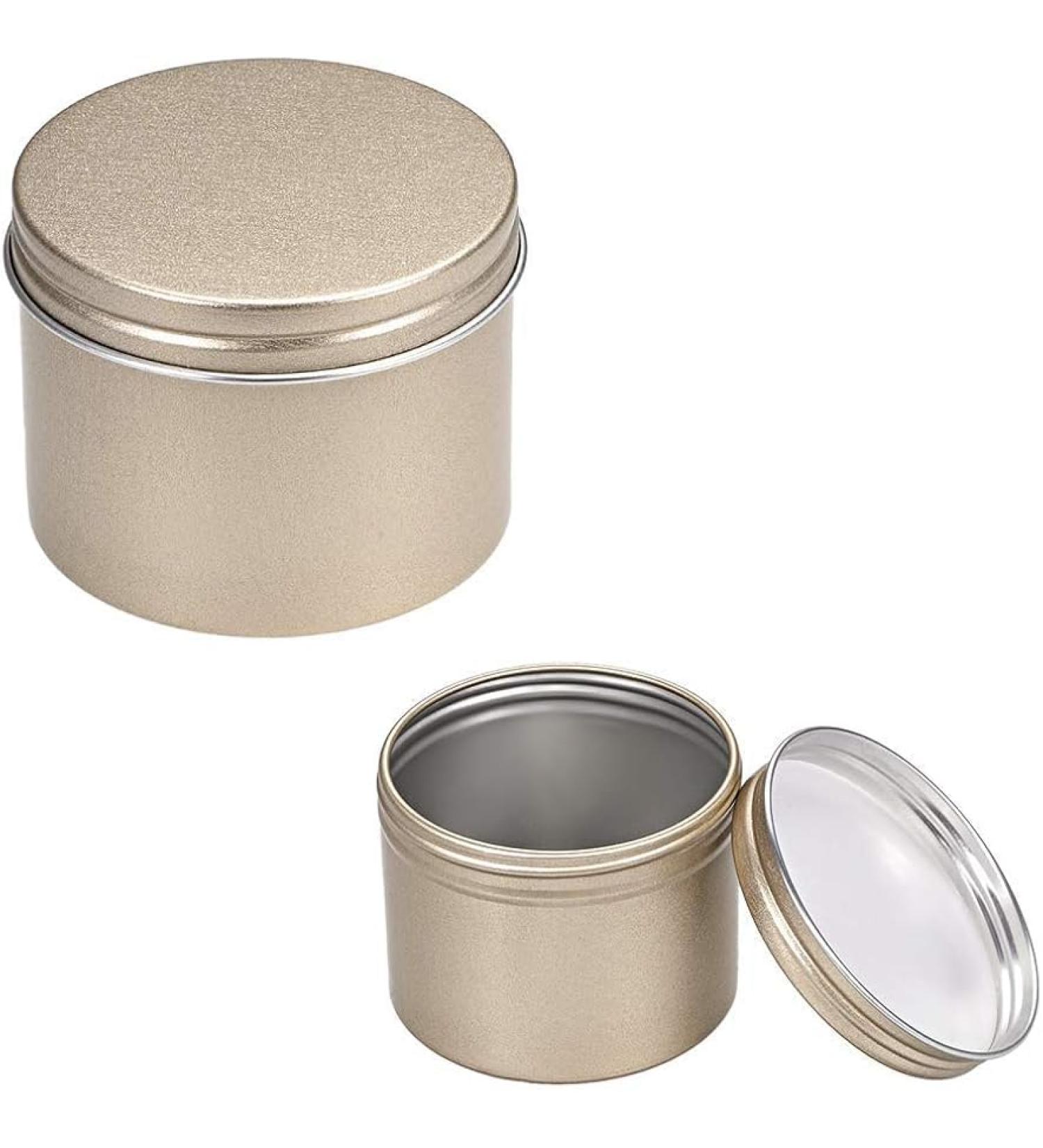 YuZhinnqp Aluminum Tin Cans Round Aluminum Cans with Screw Top Lid Empty Travel Tins for Candles Salve Cosmetics Storage - Buy Online on GoSupps.com