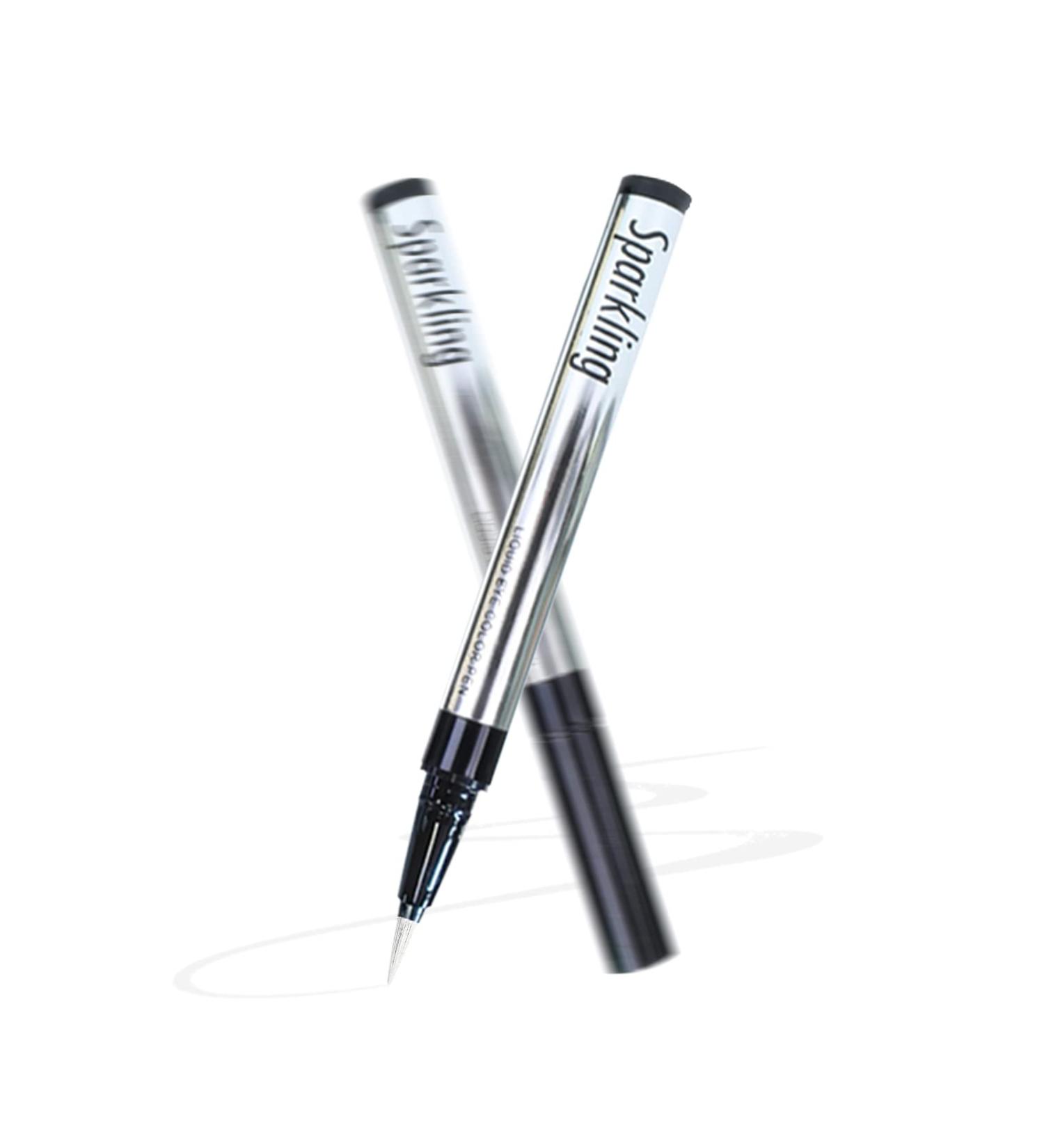 Music Flower Liquid eyeliner with pearl shine waterproof and smudgeproof liquid eyeliner flexible brush tip for easy operation versatile use in one pen silver - Buy Online on GoSupps.com