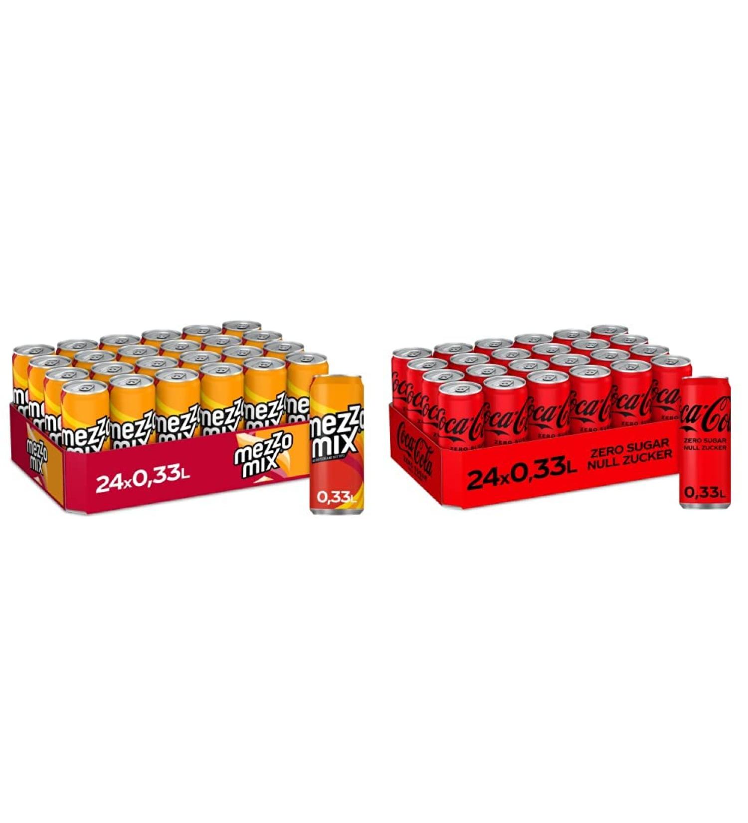 Mezzo Mix & Coca-Cola Zero Sugar Bundle: Refreshing Cola-Orange Drink & Zero Calorie Soft Drink - Buy Online on GoSupps.com